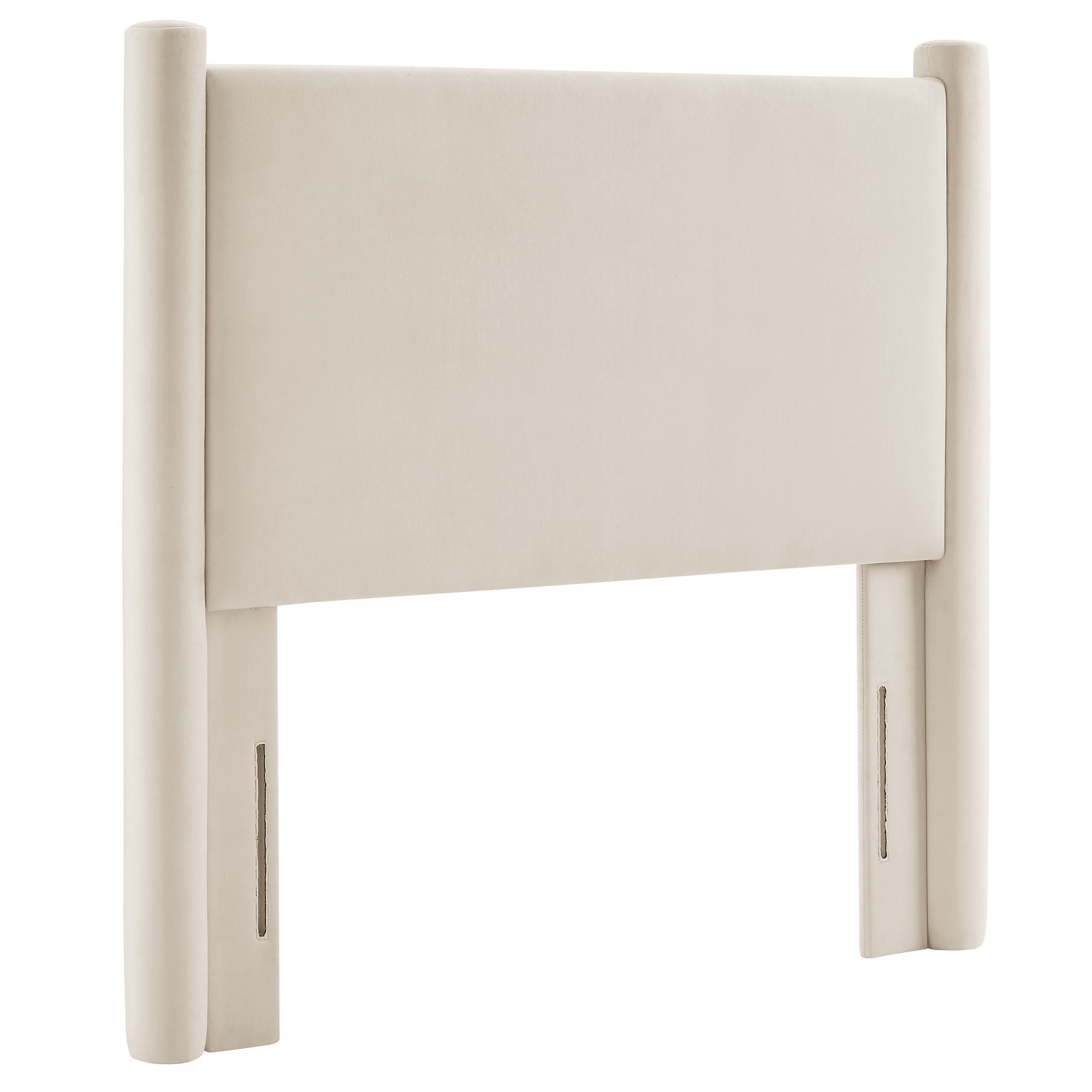 Rael Performance Velvet Twin Headboard, Alabaster