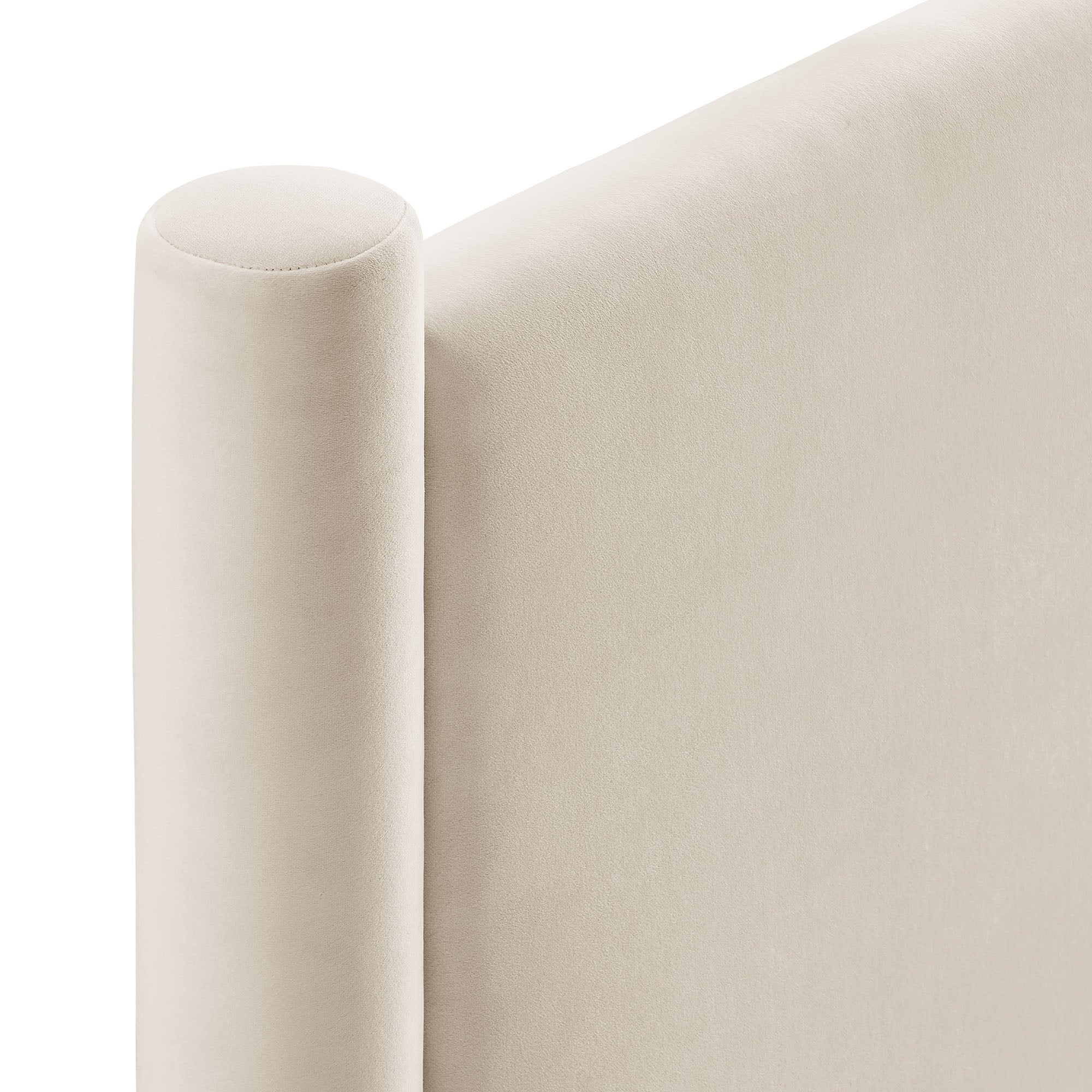Rael Performance Velvet Twin Headboard, Alabaster