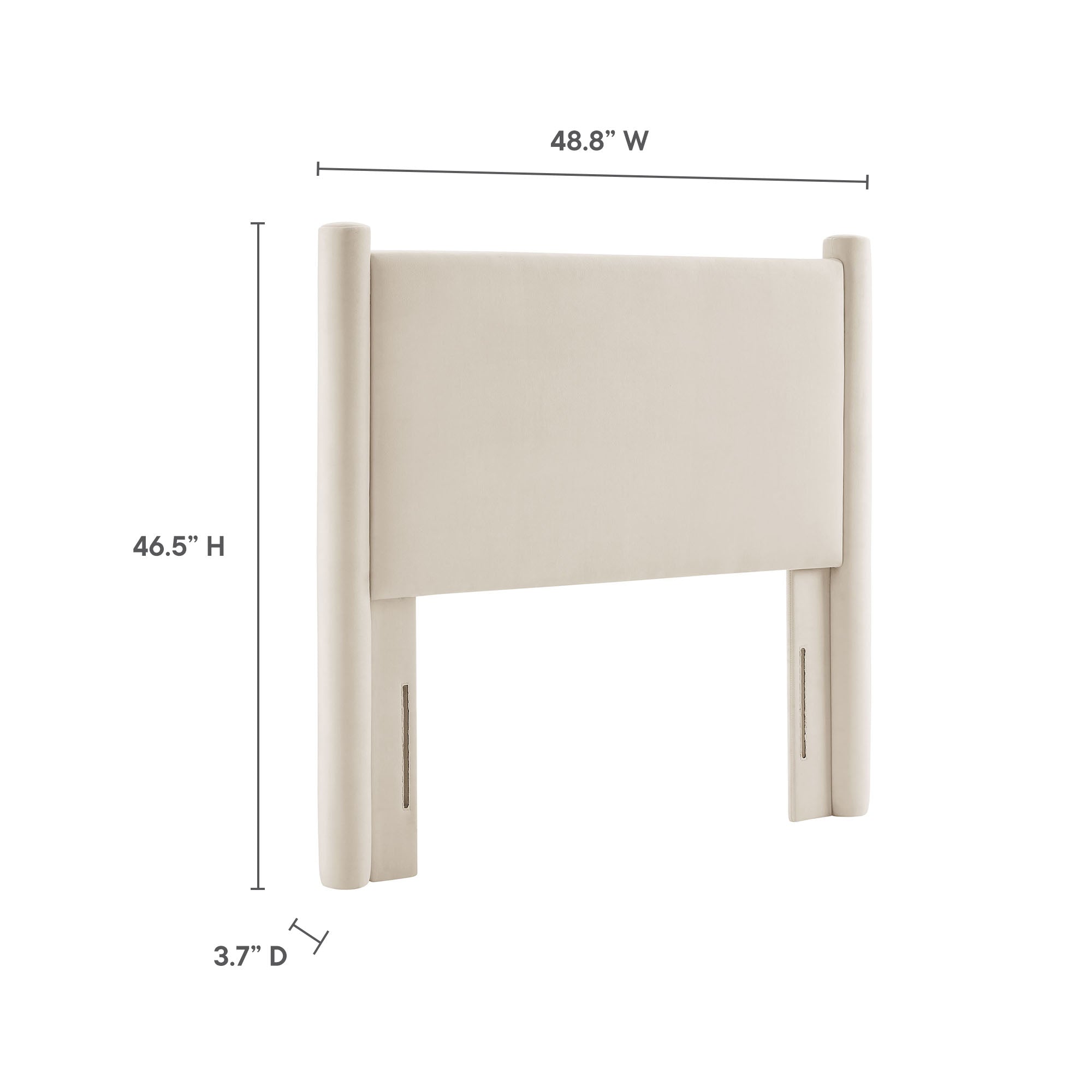 Rael Performance Velvet Twin Headboard, Alabaster