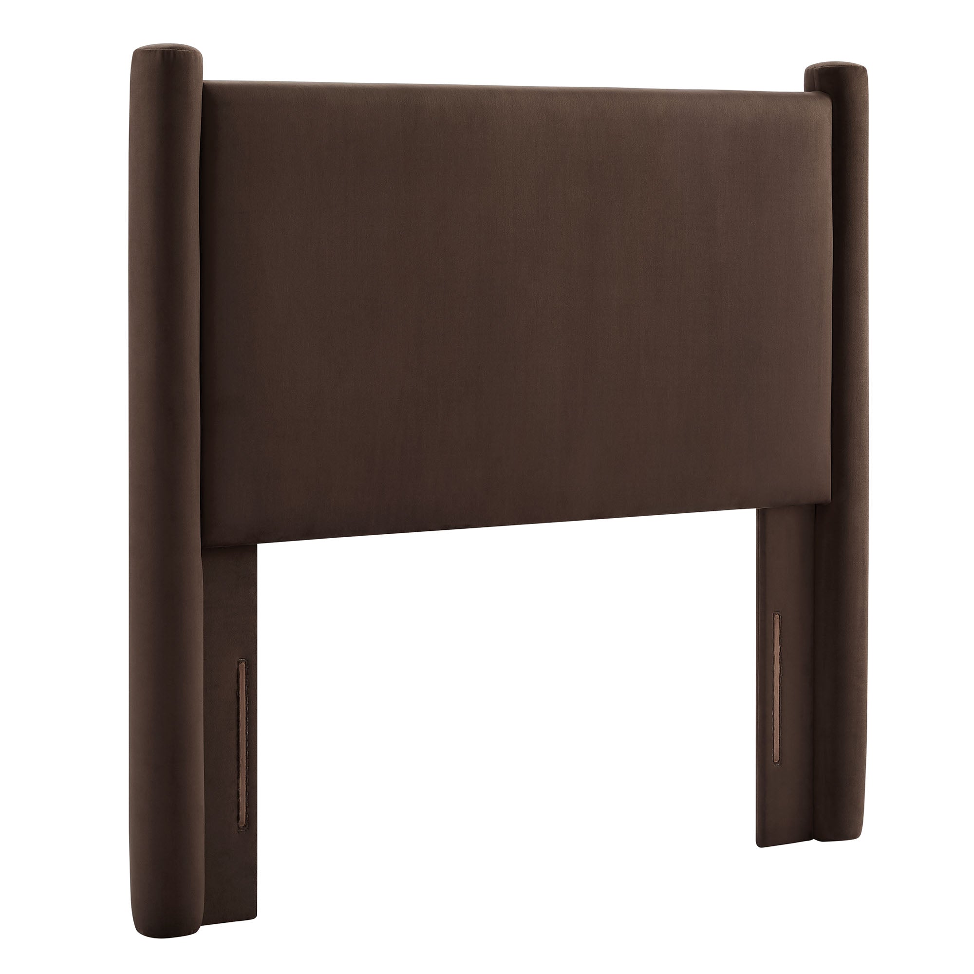 Rael Performance Velvet Twin Headboard, Chocolate Brown