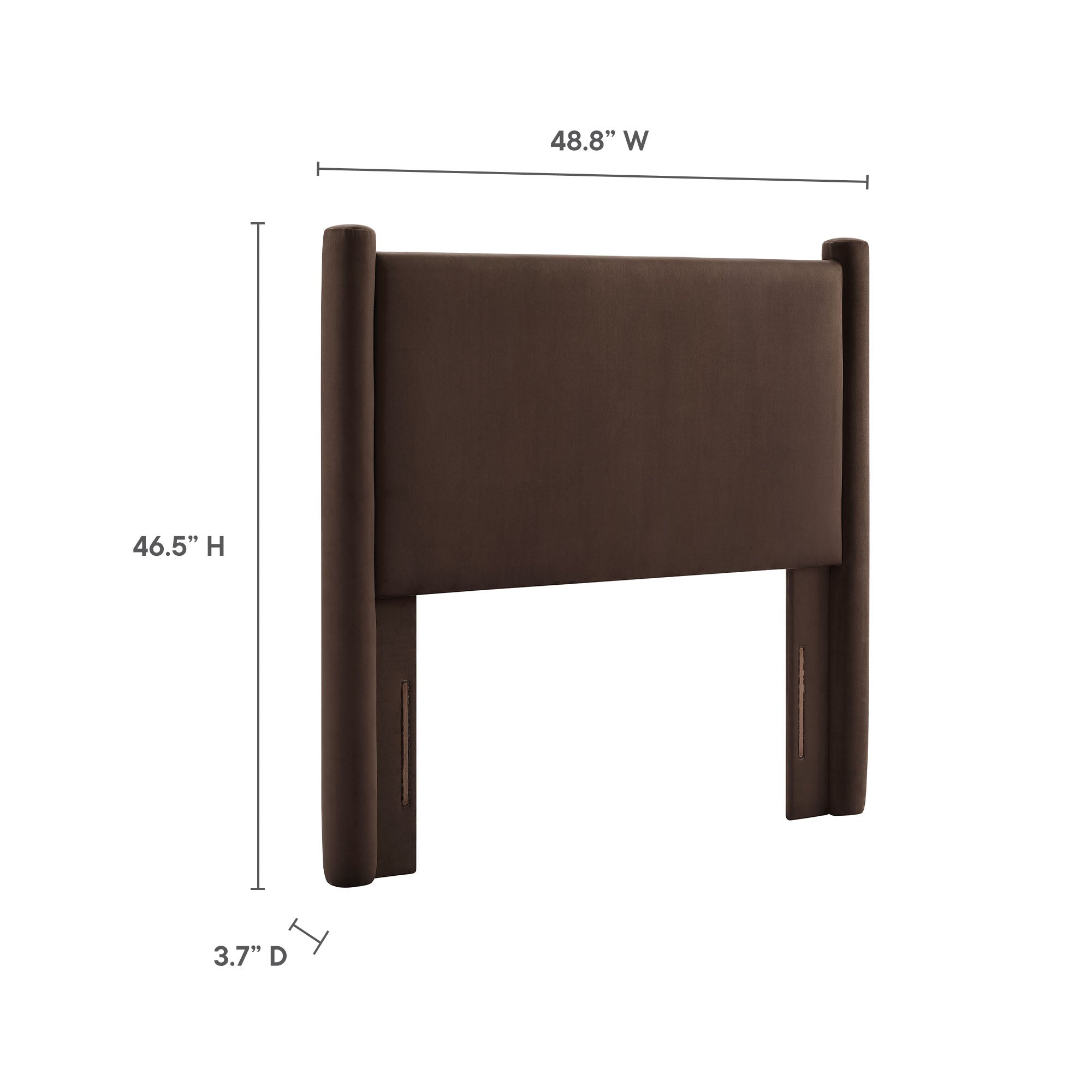 Rael Performance Velvet Twin Headboard, Chocolate Brown