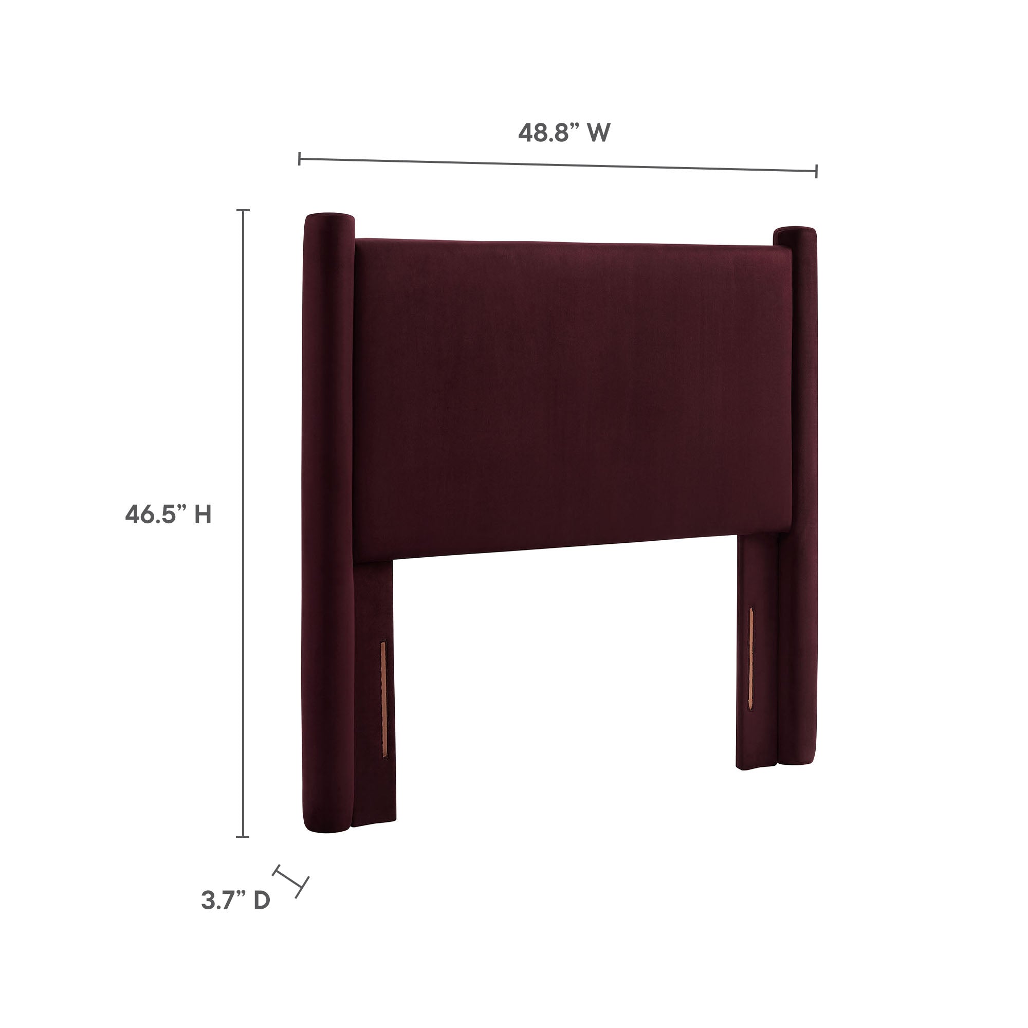 Rael Performance Velvet Twin Headboard, Mulberry