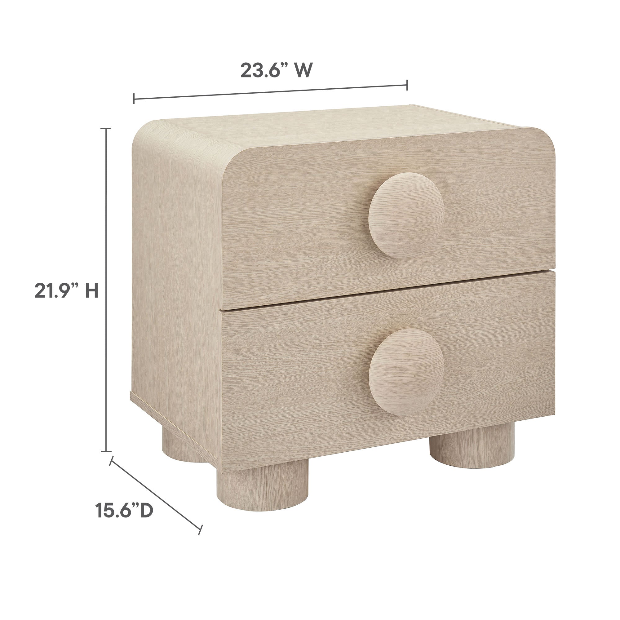 Sonnet 2-Drawer Nightstand, Ash