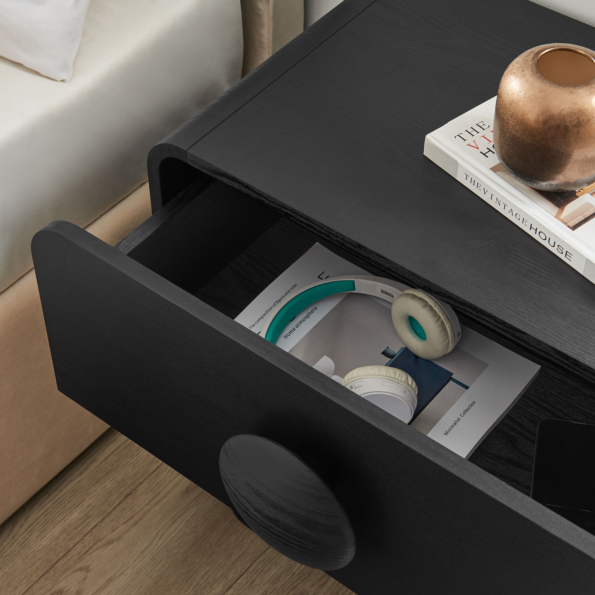 Sonnet 2-Drawer Nightstand, Black