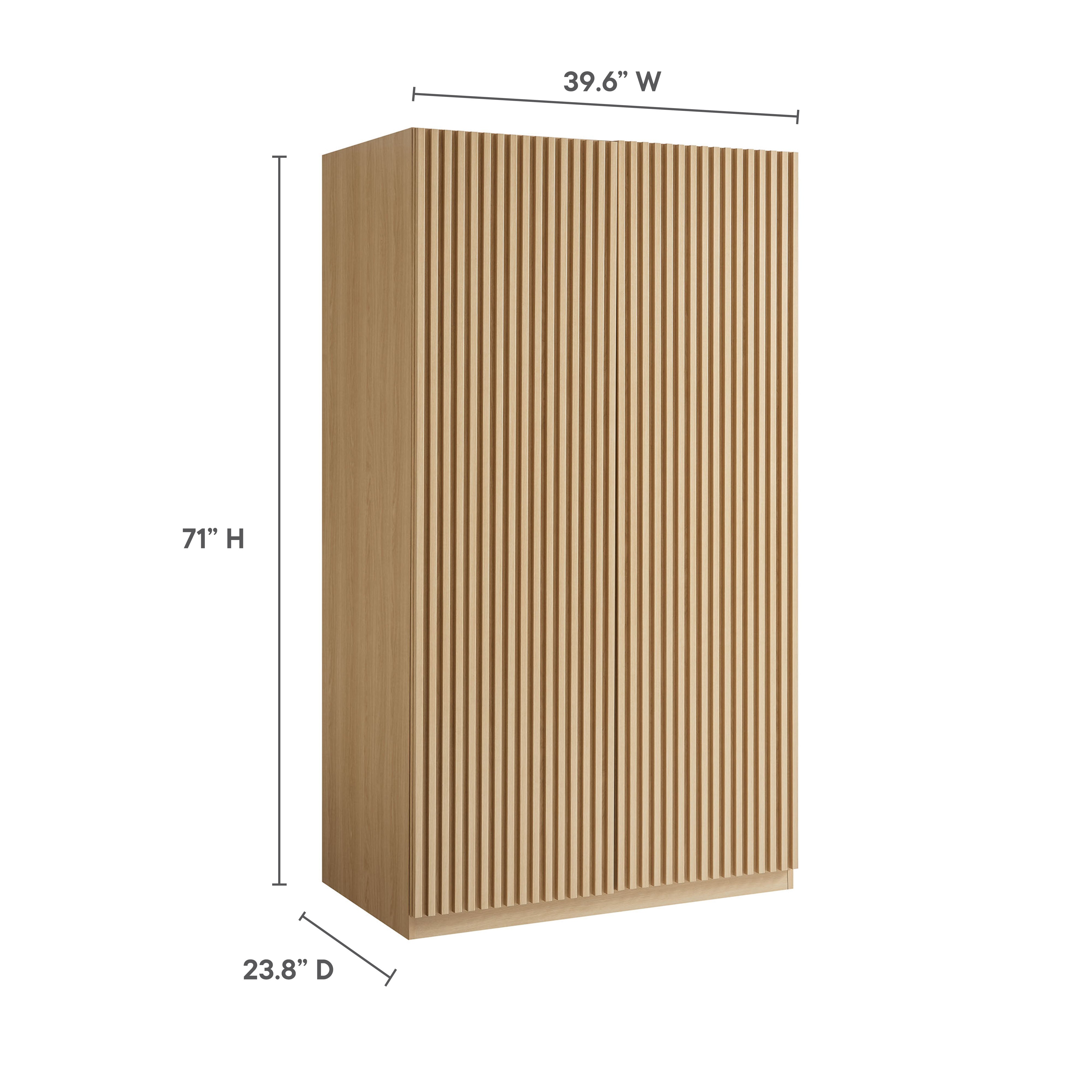 Render 2-Door Wardrobe Closet, Oak