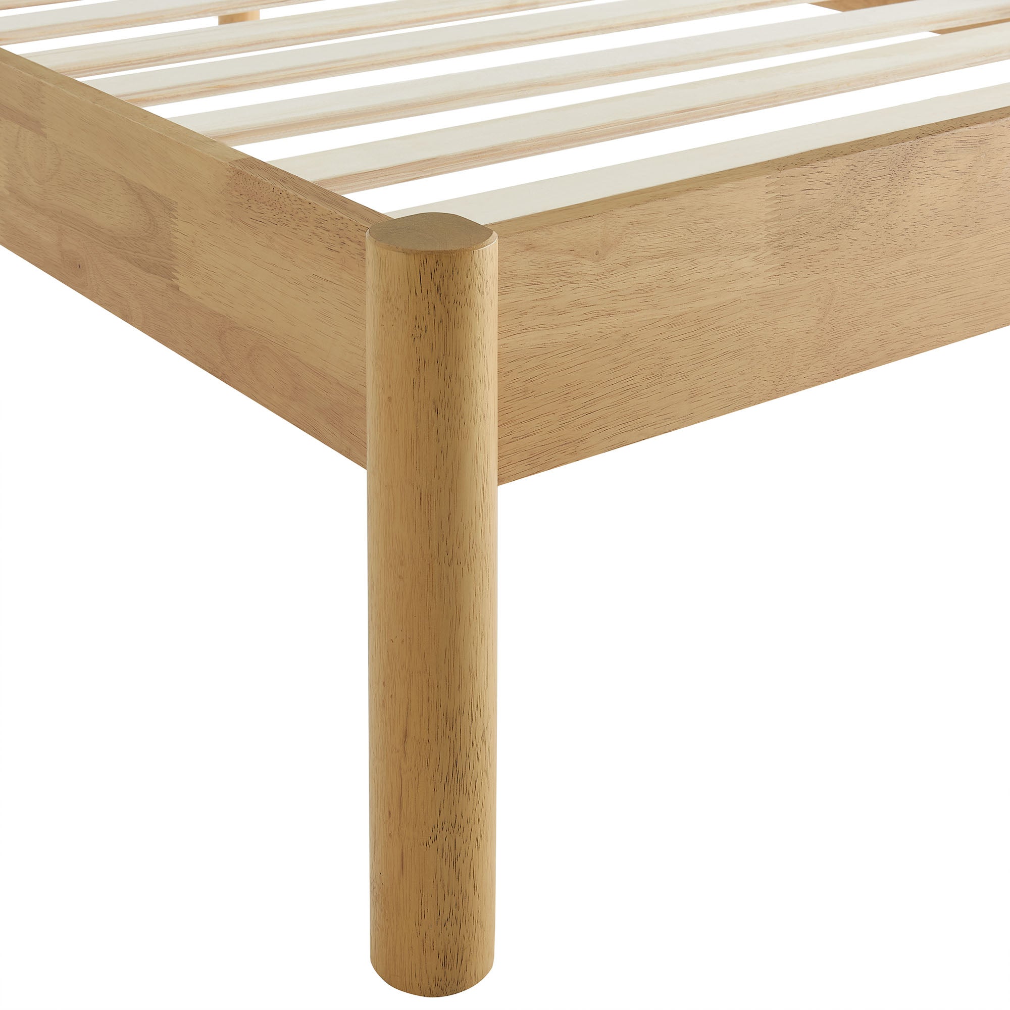 Olea Channel Tufted Boucle Solid Wood Twin Platform Bed, Feather Oak