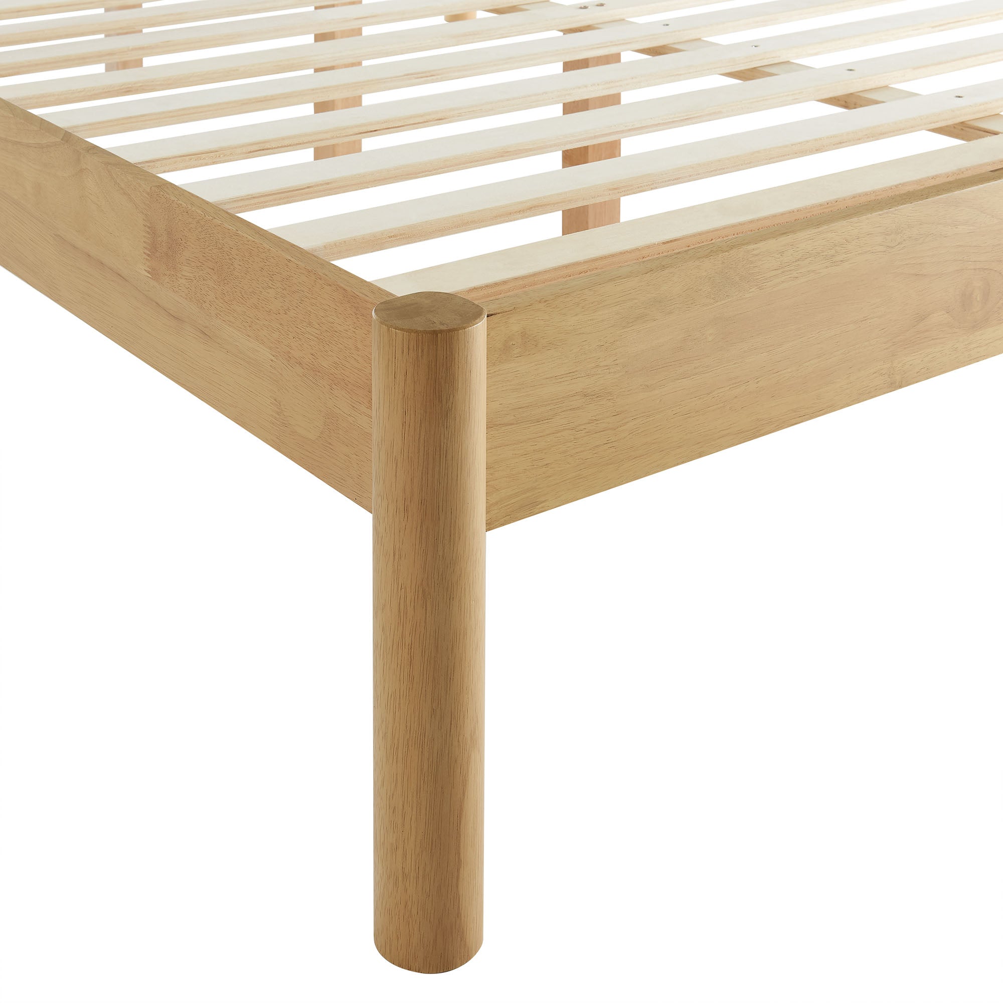 Olea Channel Tufted Boucle Solid Wood Queen Platform Bed, Feather Oak