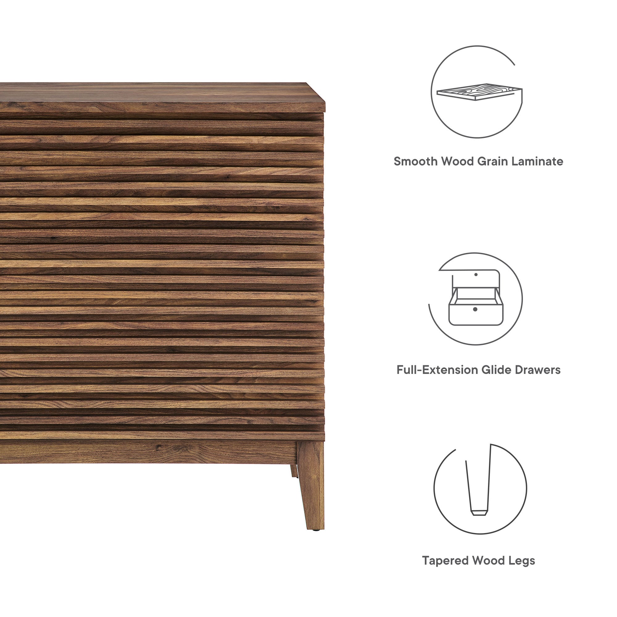 Render Large 3-Drawer Nightstand, Walnut
