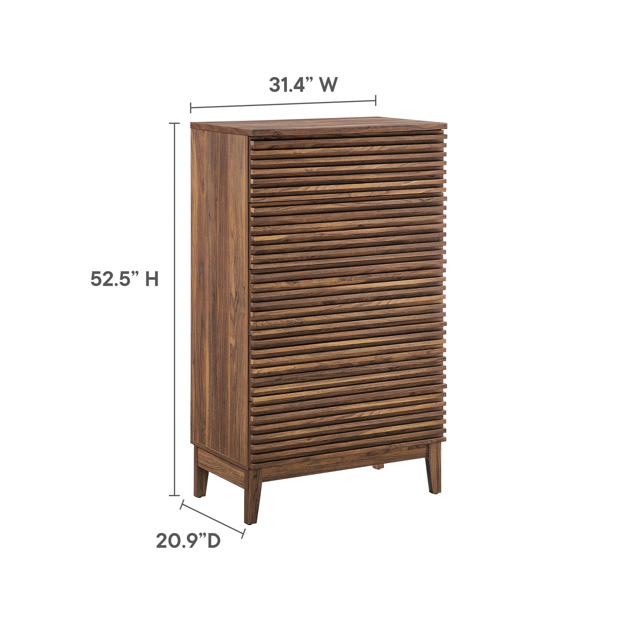 Render 5-Drawer Chest, Walnut