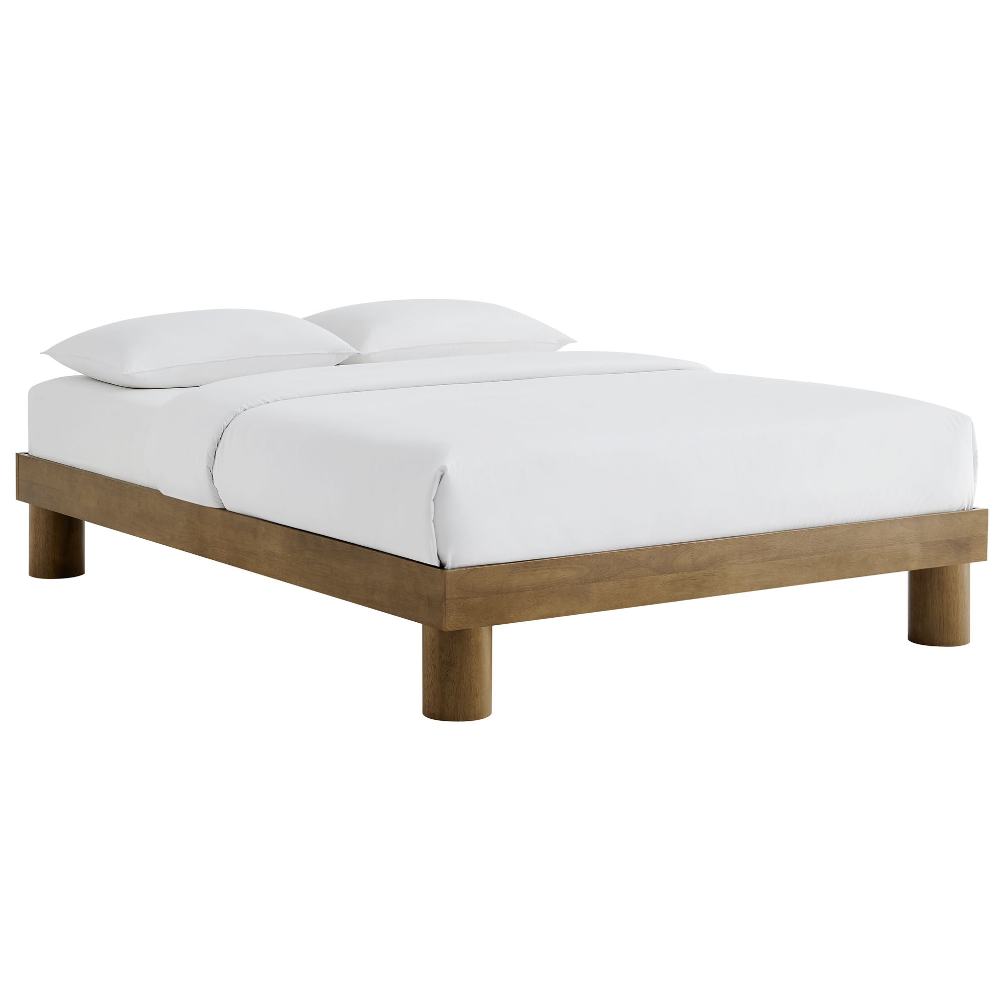 Runa Wood Full Platform Bed, French Oak