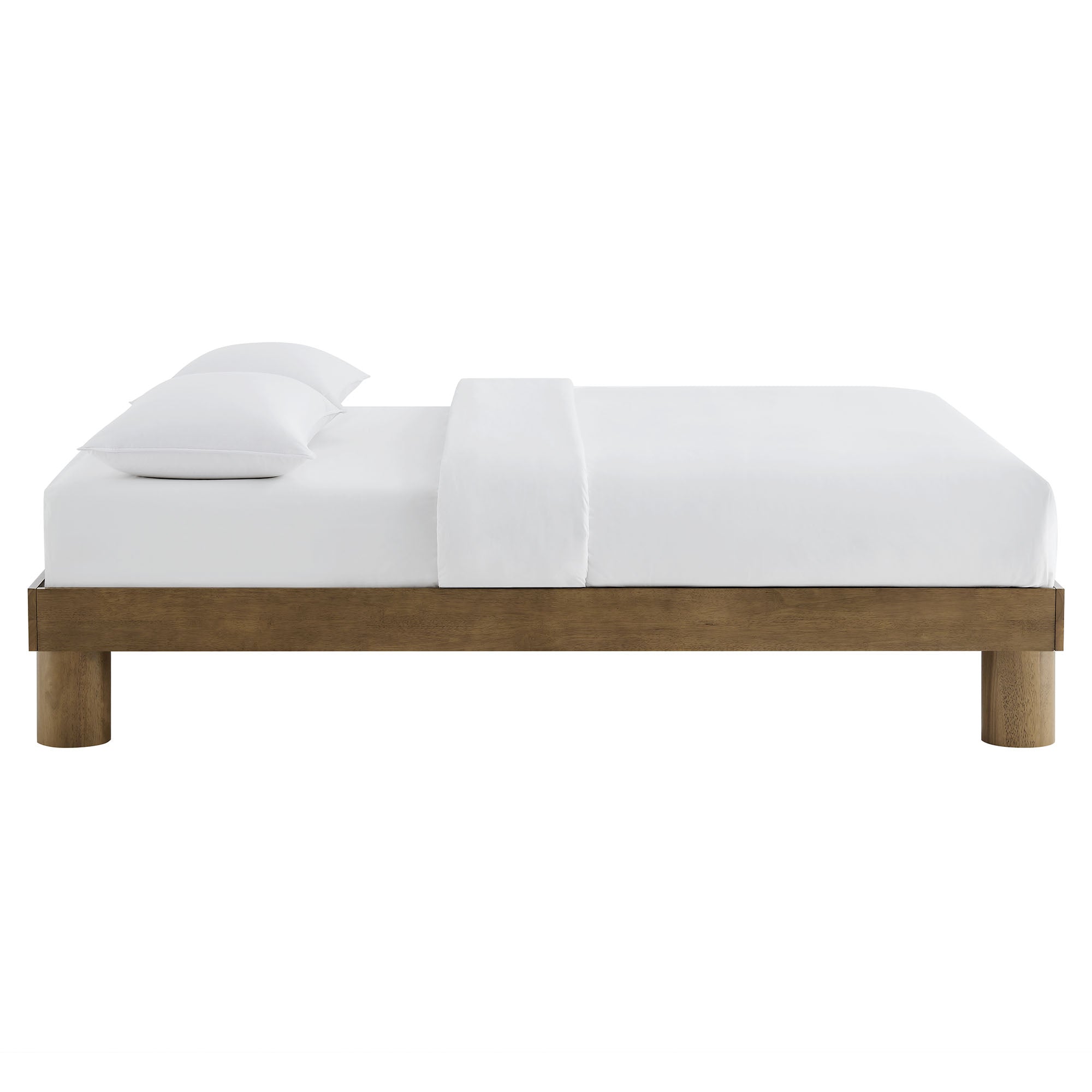 Runa Wood Full Platform Bed, French Oak