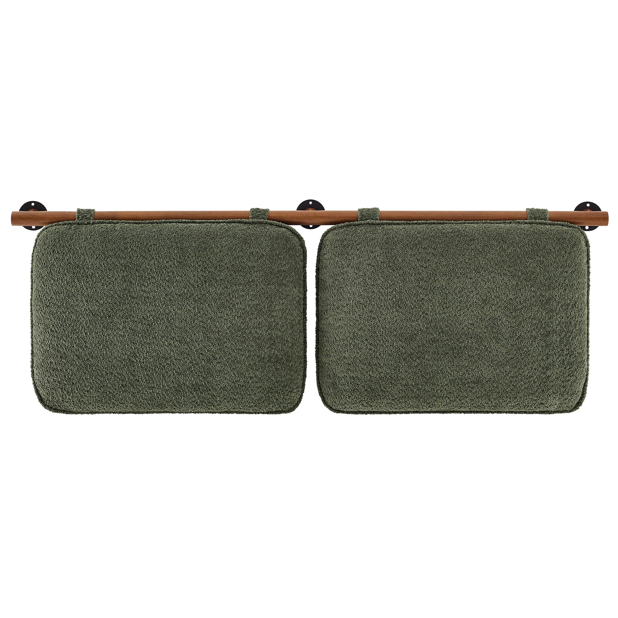 Anela Wall-Mounted Chenille Upholstered Full Headboard, Sage Walnut