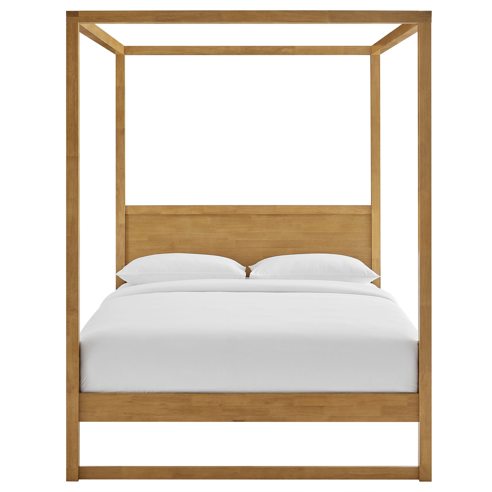 Alva Queen Wood Canopy Platform Bed, Oak