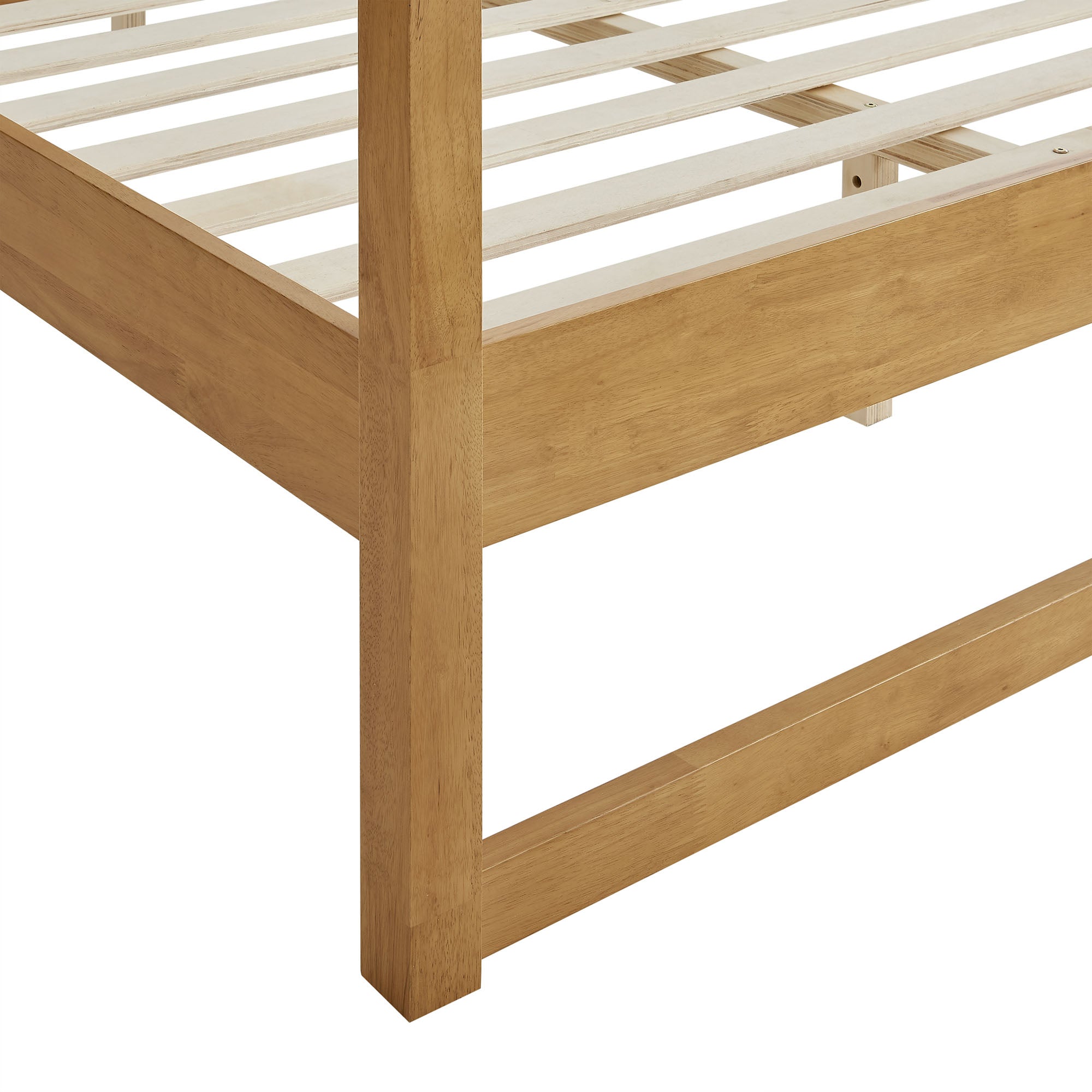 Alva King Wood Canopy Platform Bed, Oak