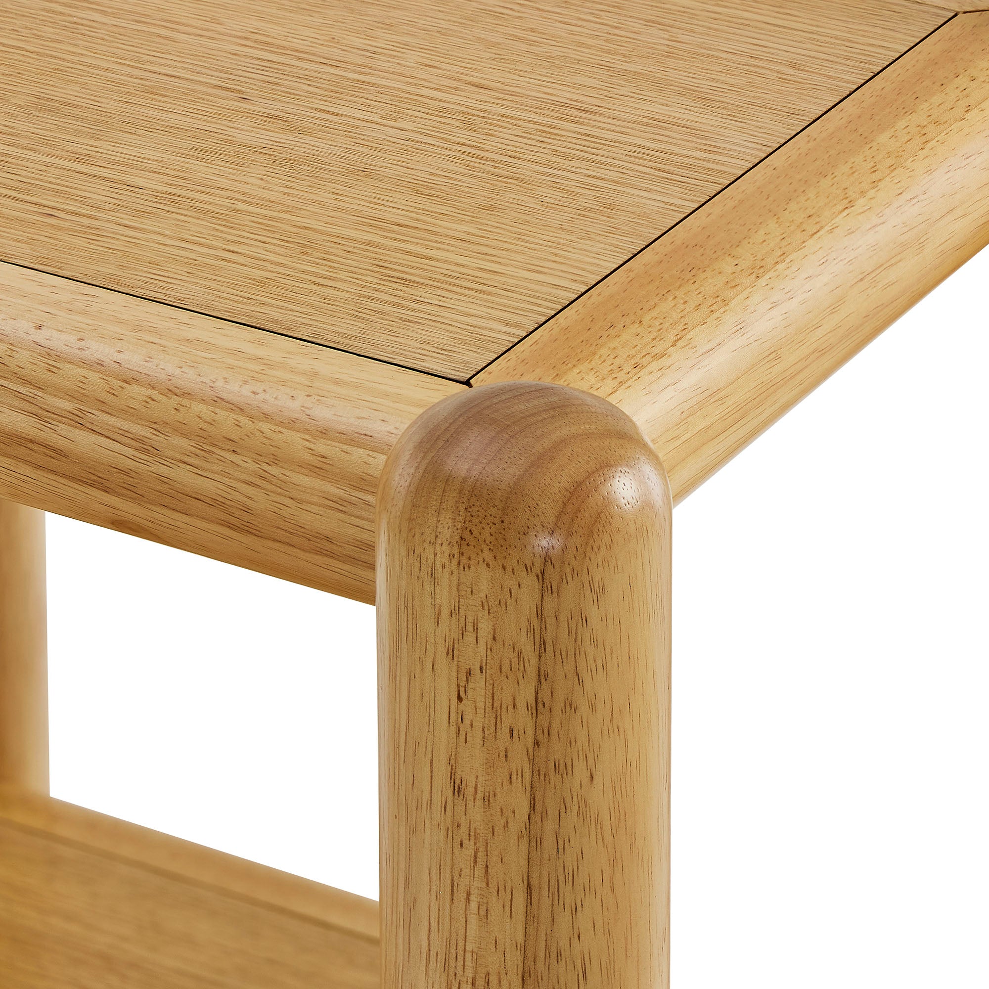 Arcus Rectangular 2-Tier Side Table, Oak