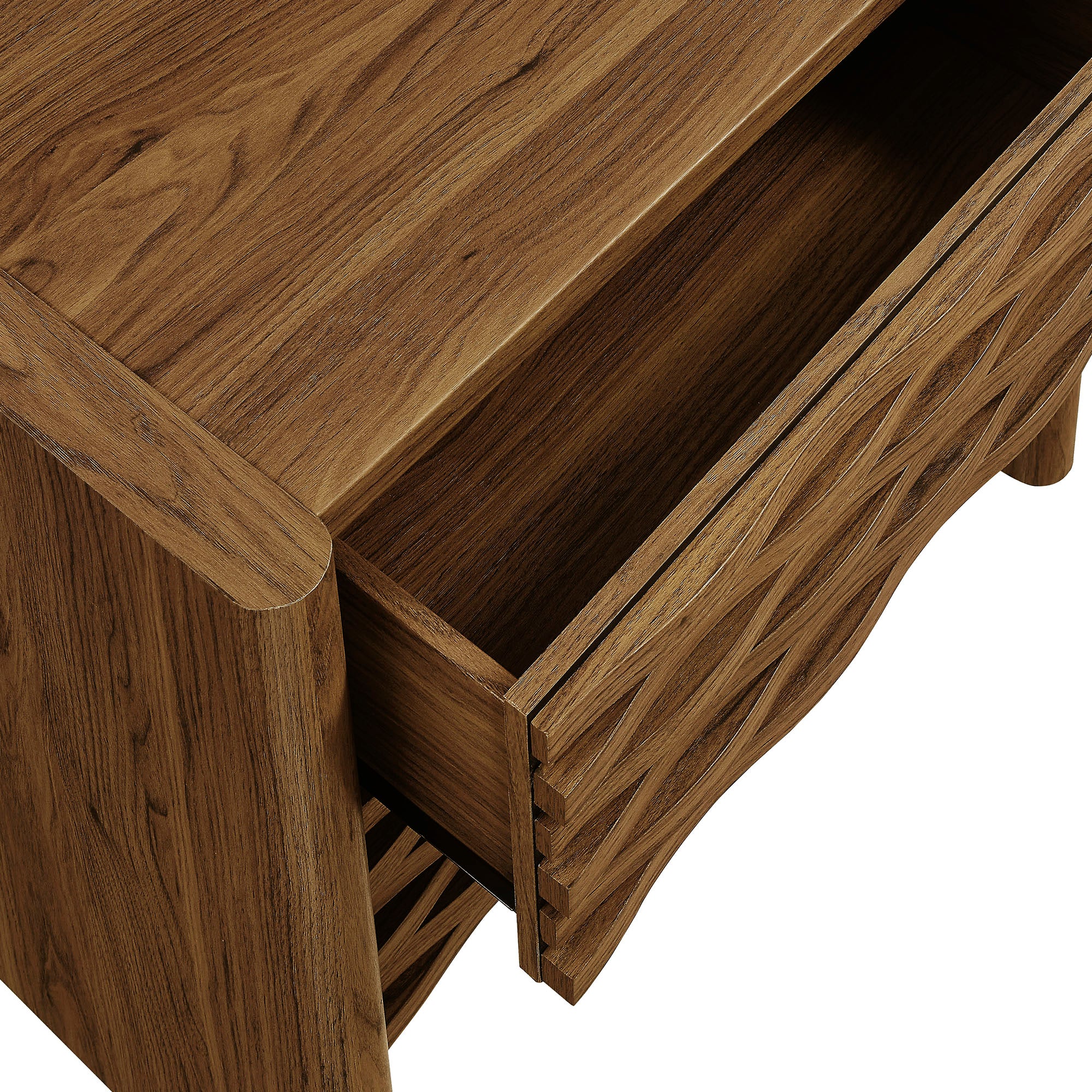 Emric Wave Nightstand, Walnut