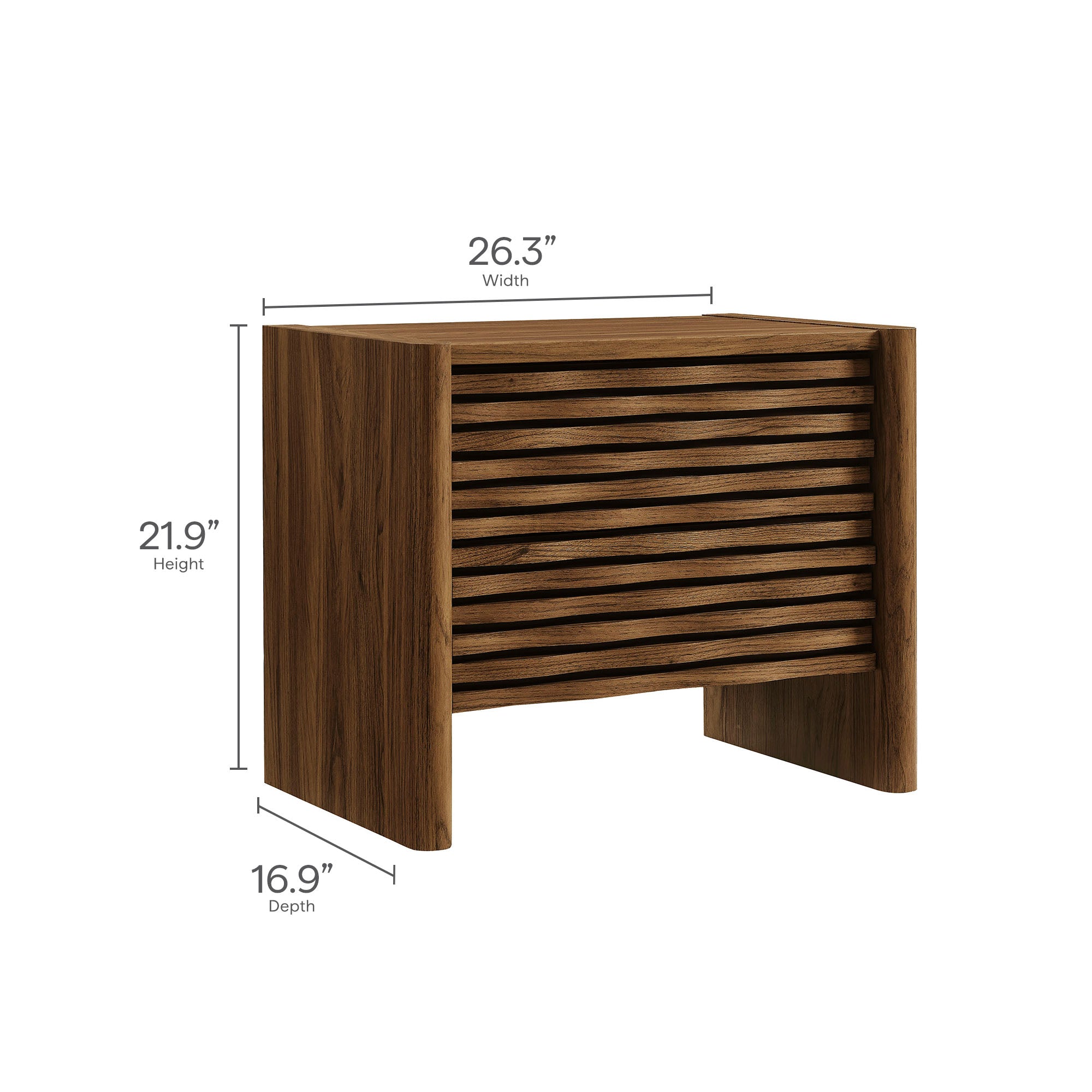 Emric Wave Nightstand, Walnut