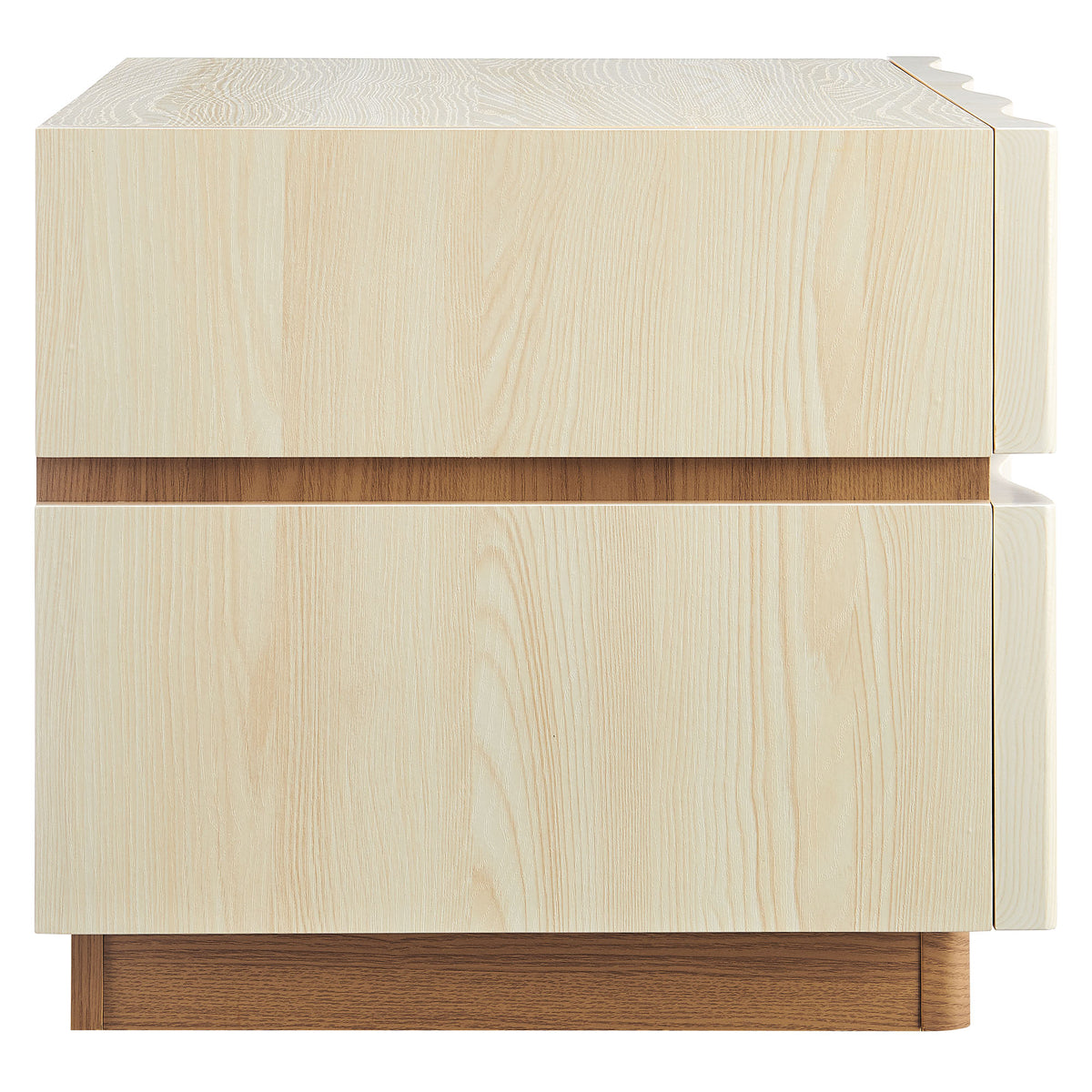 Isola 2 Drawer Nightstand, White Light Oak