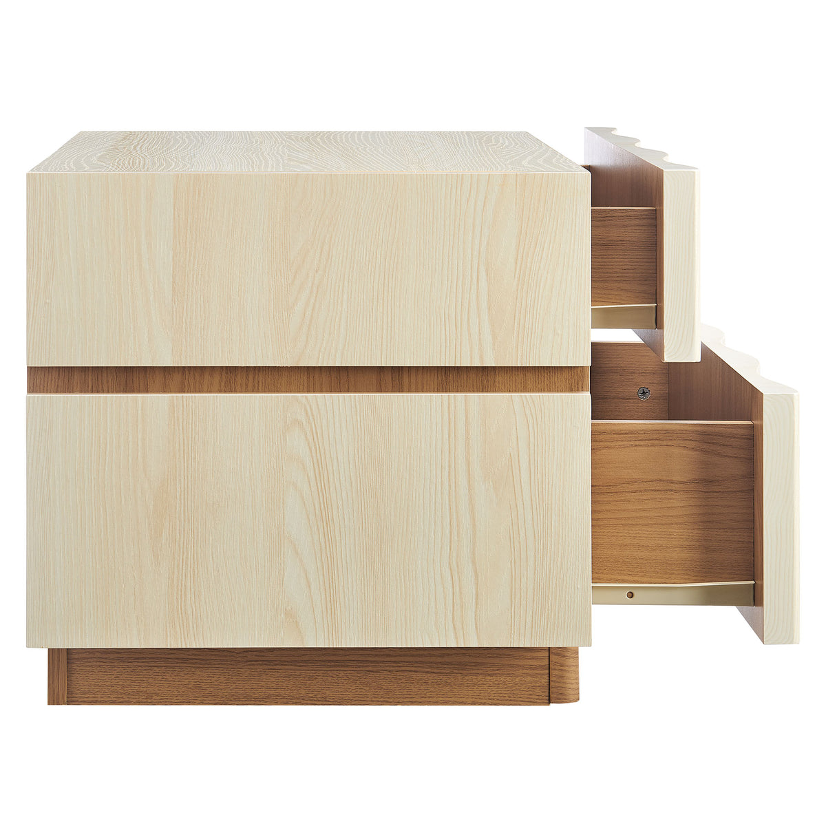 Isola 2 Drawer Nightstand, White Light Oak