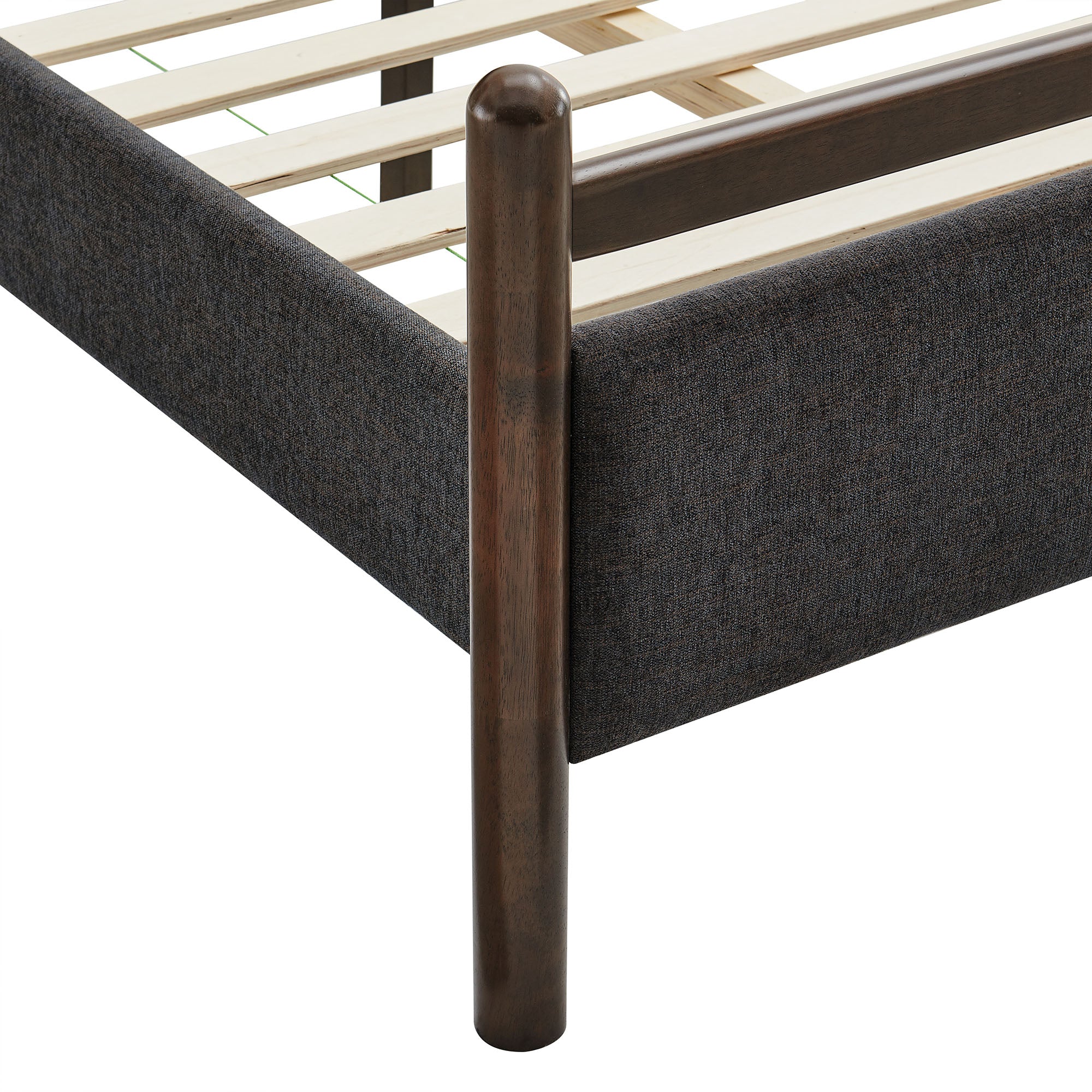 Ginny Twin Size Platform Bed Frame, Wenge Heathered Dark Gray