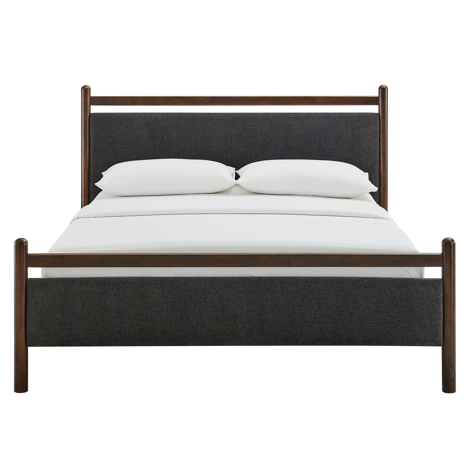 Ginny King Size Platform Bed Frame, Wenge Heathered Dark Gray