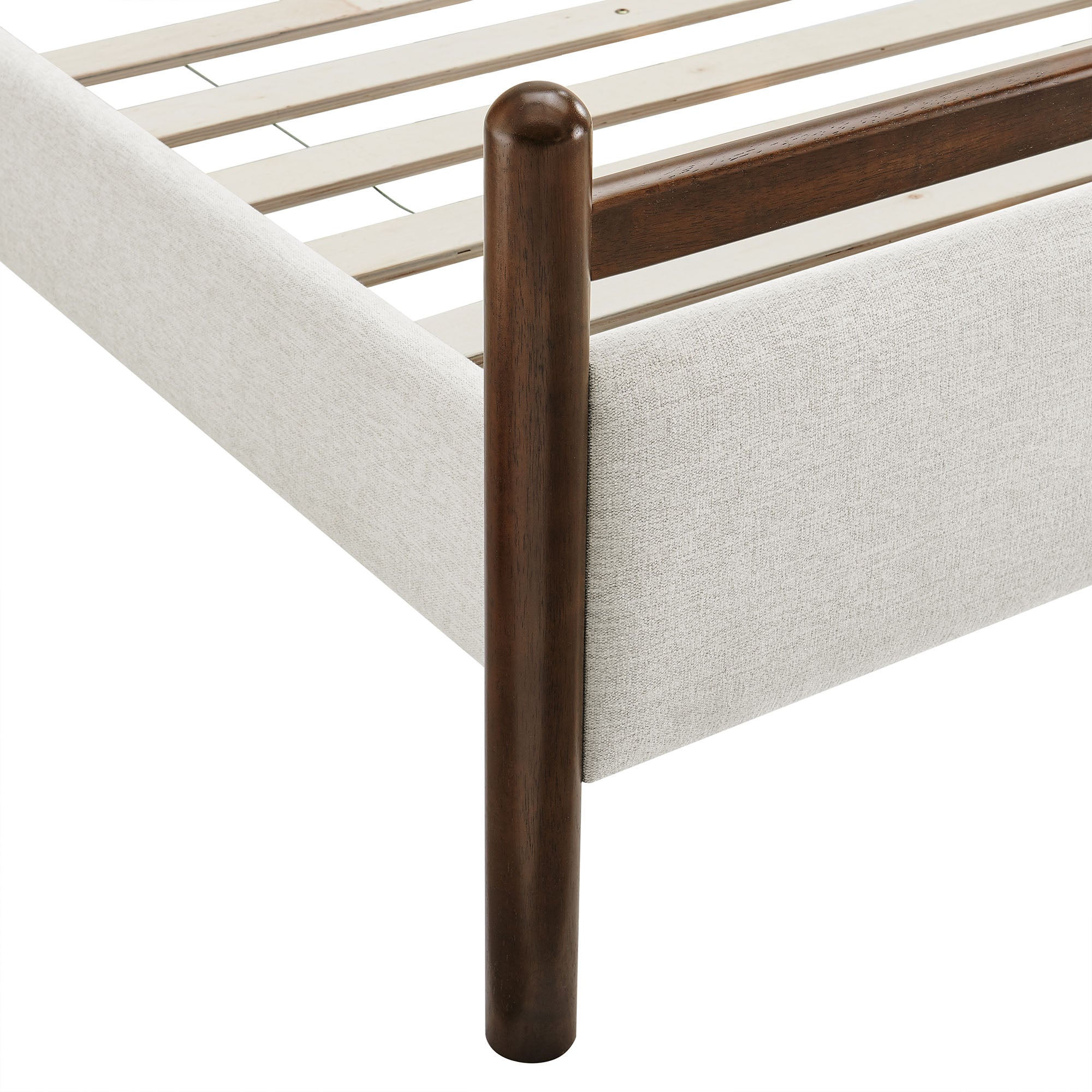Ginny King Size Platform Bed Frame, Wenge Heathered Ivory