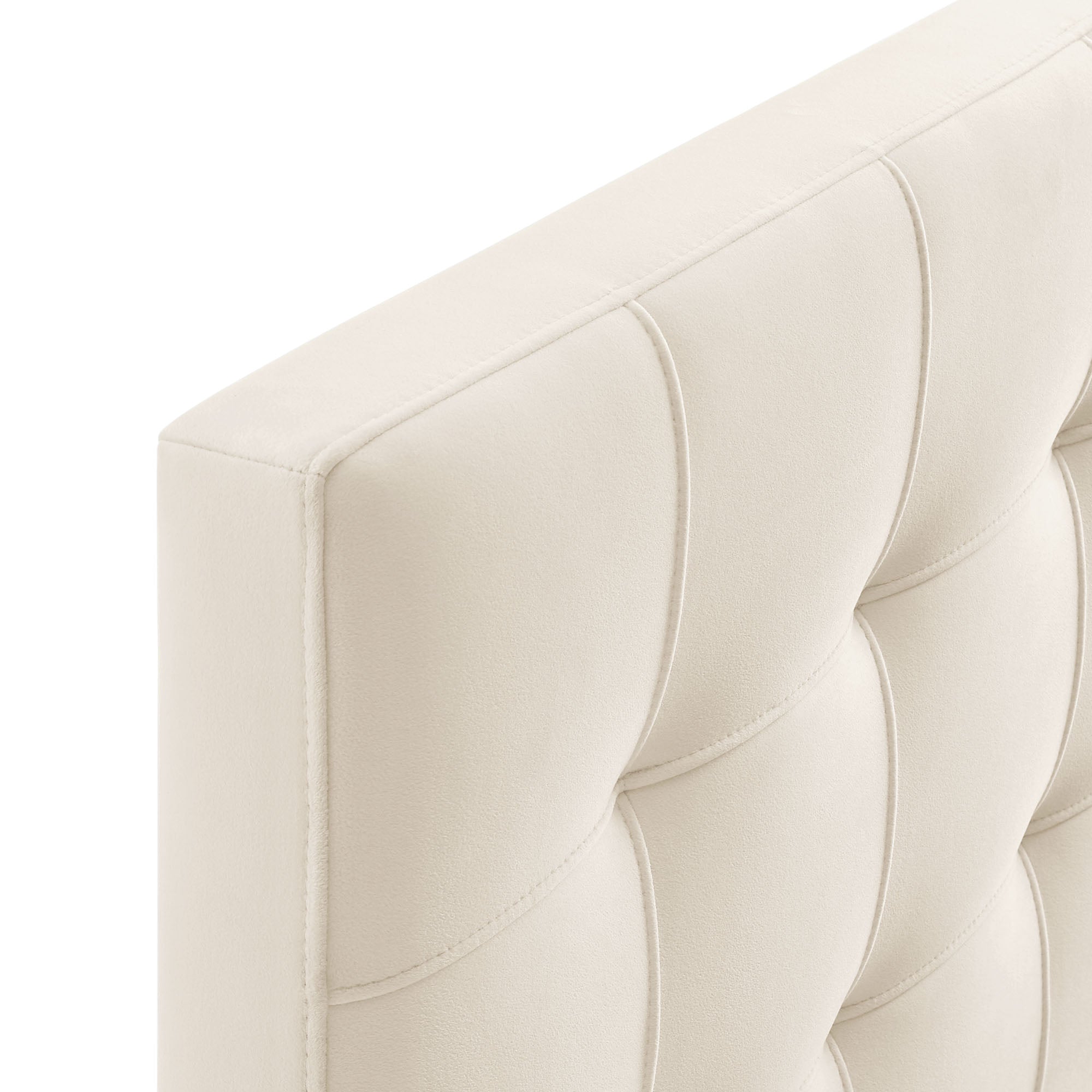 Lily Stain-Resistant Performance Velvet Full Size Headboard, Alabaster