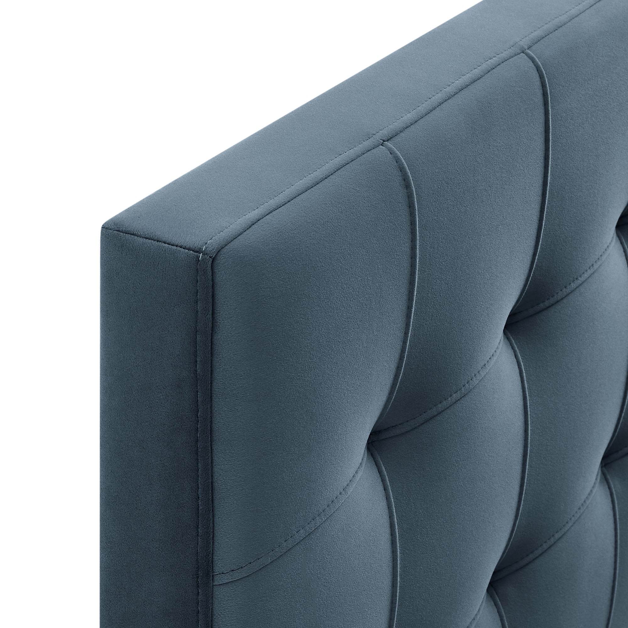 Lily Stain-Resistant Performance Velvet Full Size Headboard, Cadet Blue