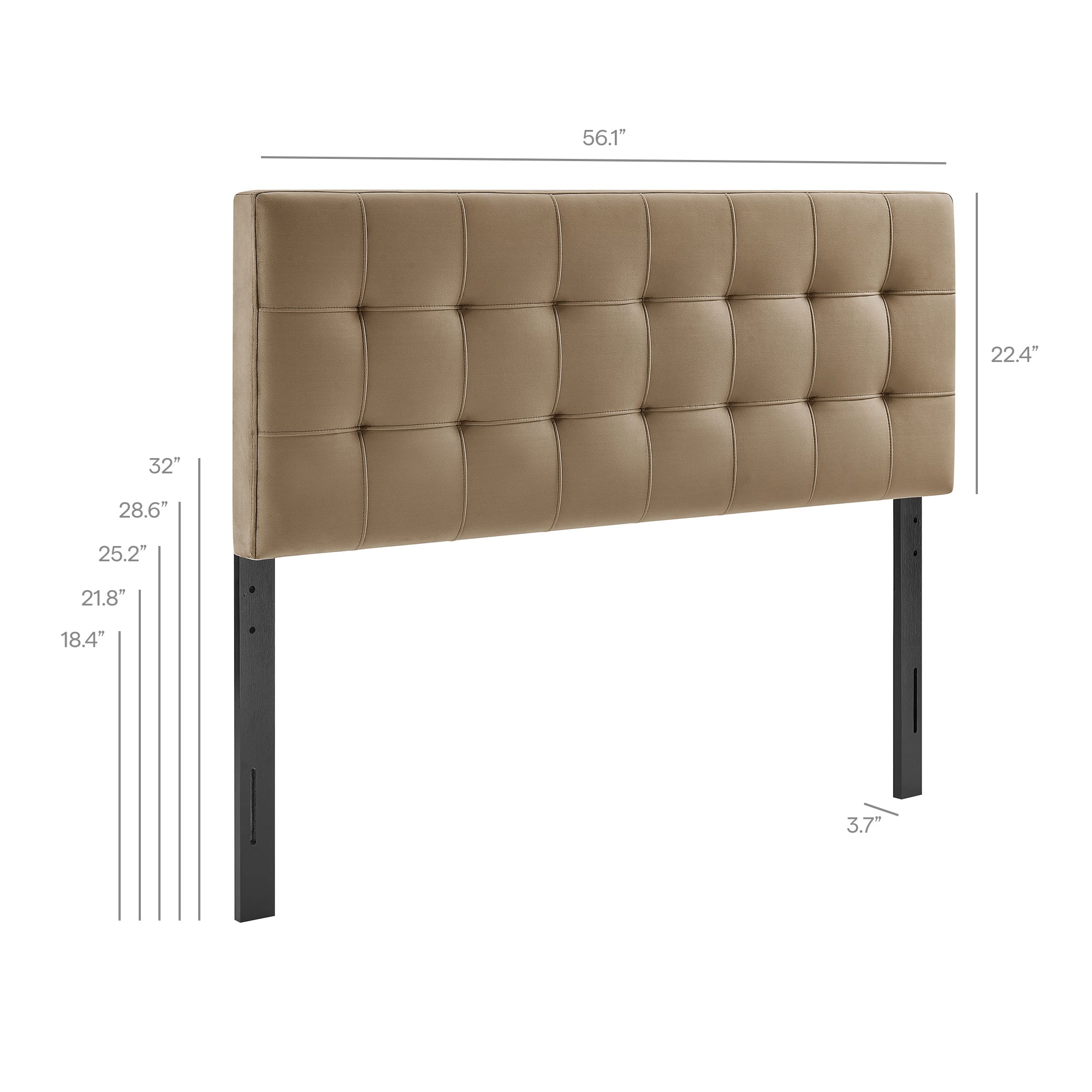 Lily Stain-Resistant Performance Velvet Full Size Headboard, Taupe