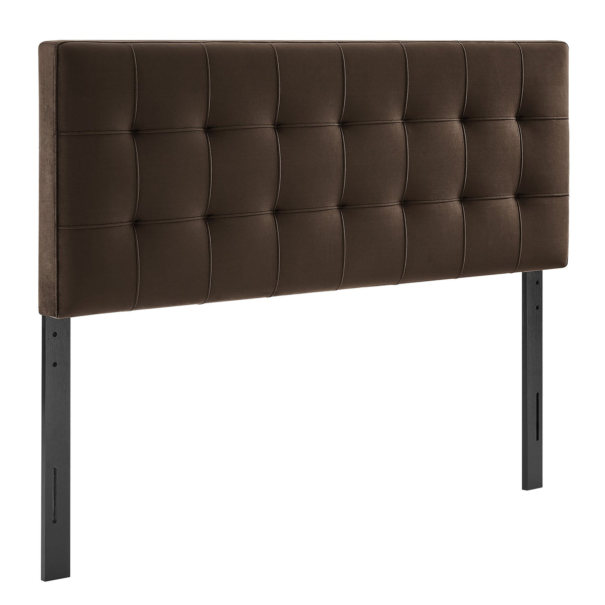 Lily Stain-Resistant Performance Velvet Queen Size Headboard, Chocolate Brown