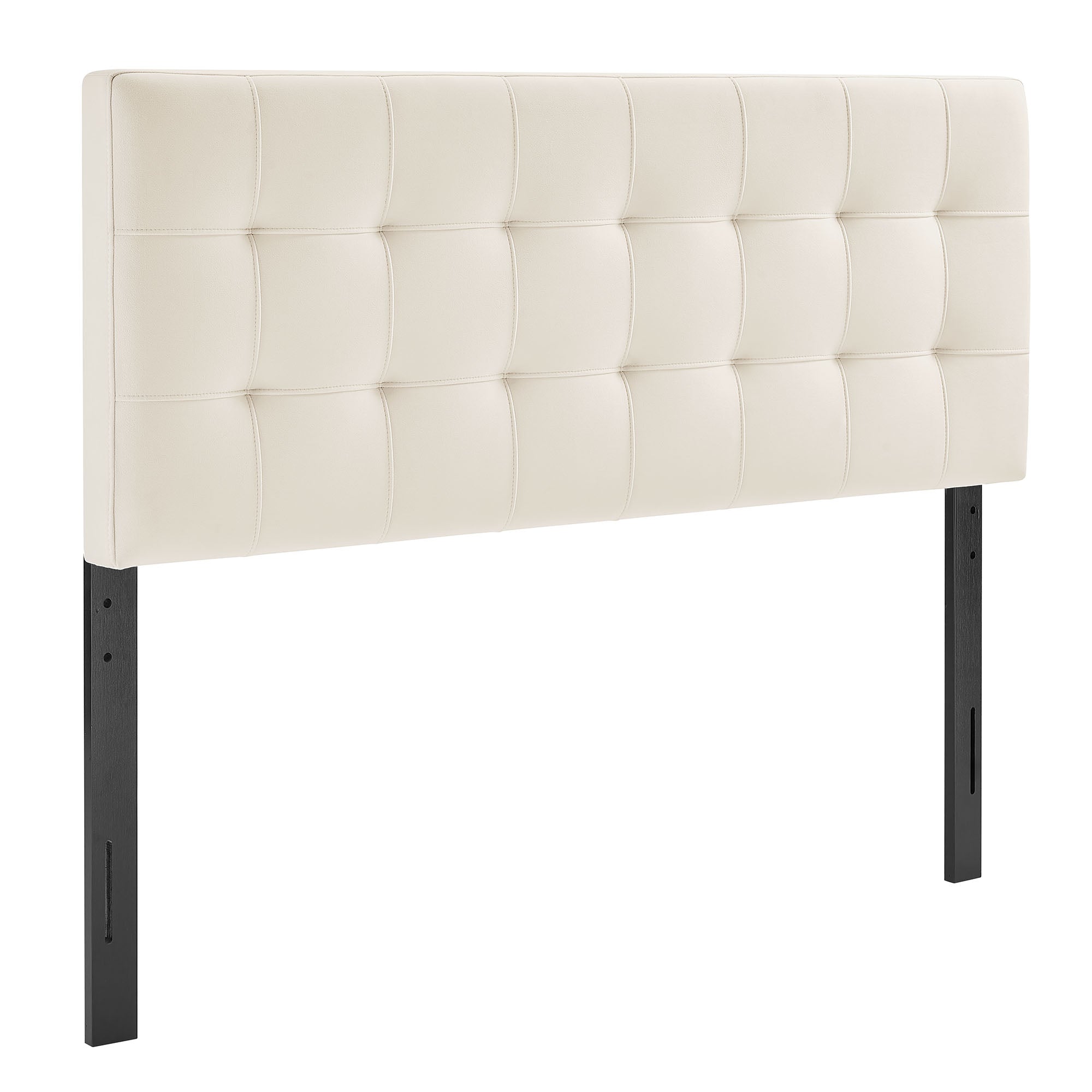 Lily Stain-Resistant Performance Velvet King Size Headboard, Alabaster