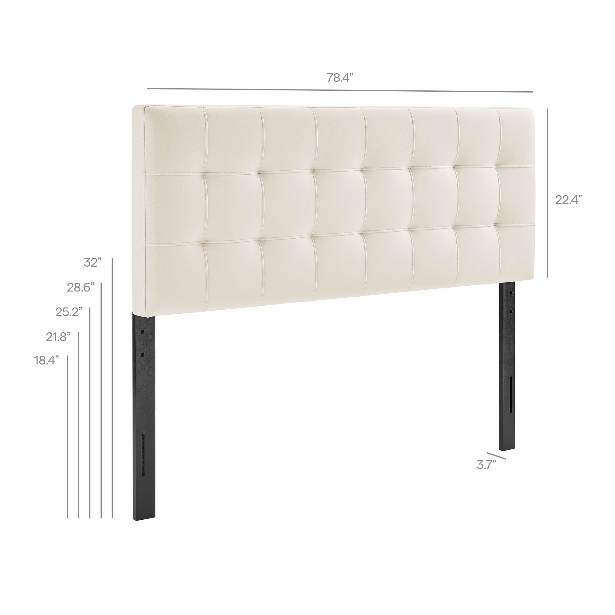Lily Stain-Resistant Performance Velvet King Size Headboard, Alabaster