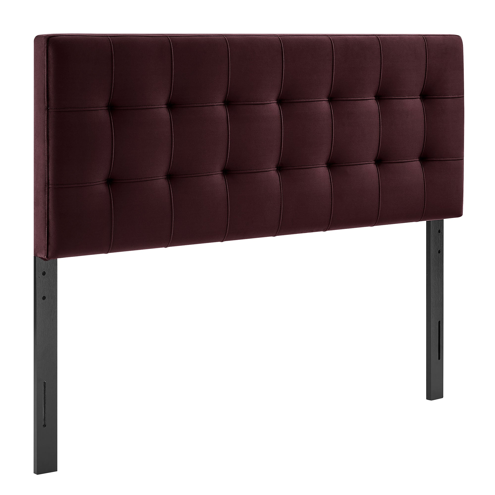 Lily Stain-Resistant Performance Velvet King Size Headboard, Mulberry