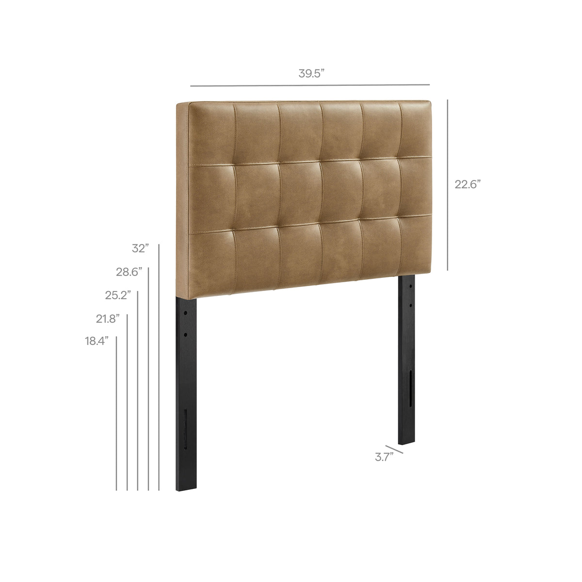Lily Vegan Leather Twin Size Headboard, Toast