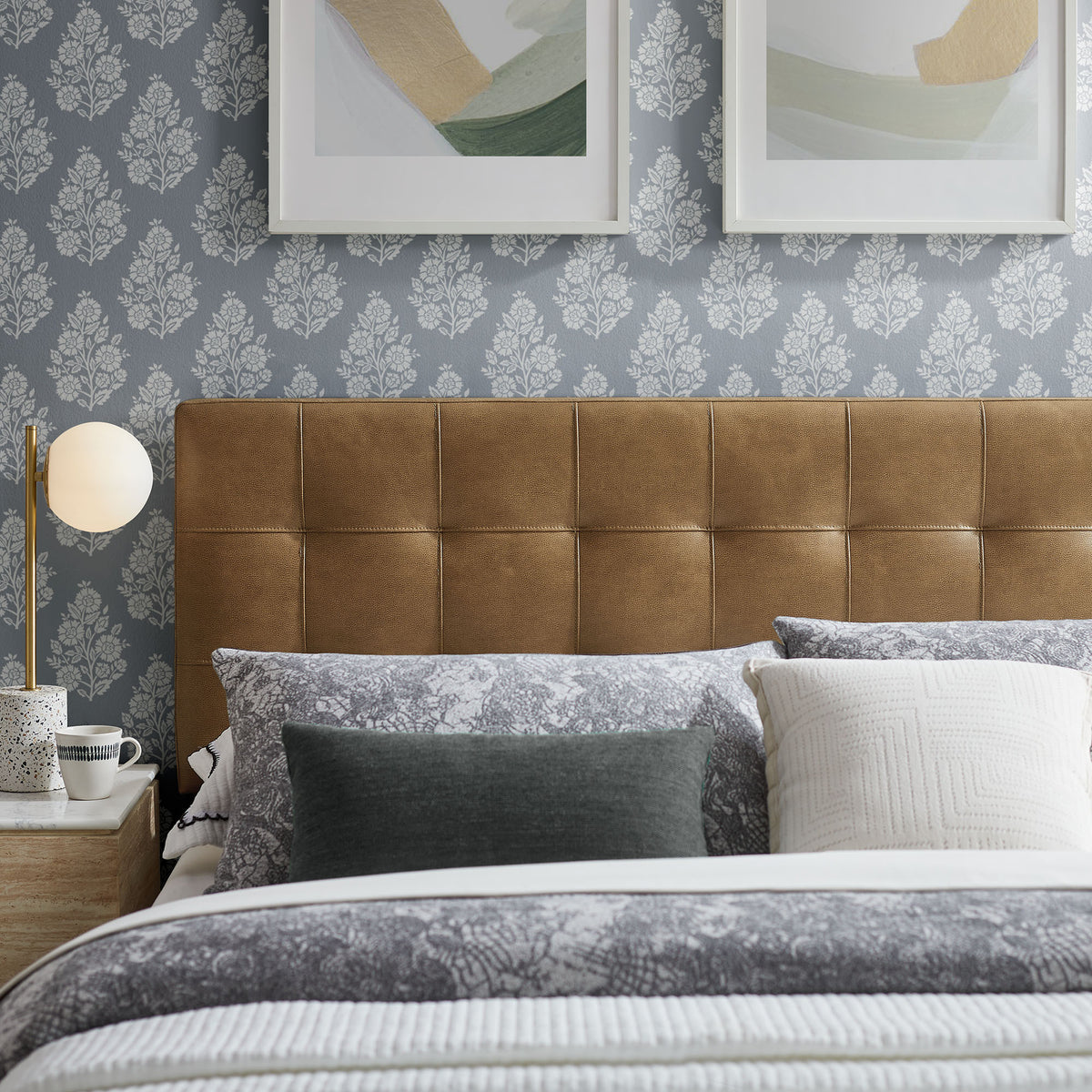 Lily Vegan Leather King Size Headboard, Toast