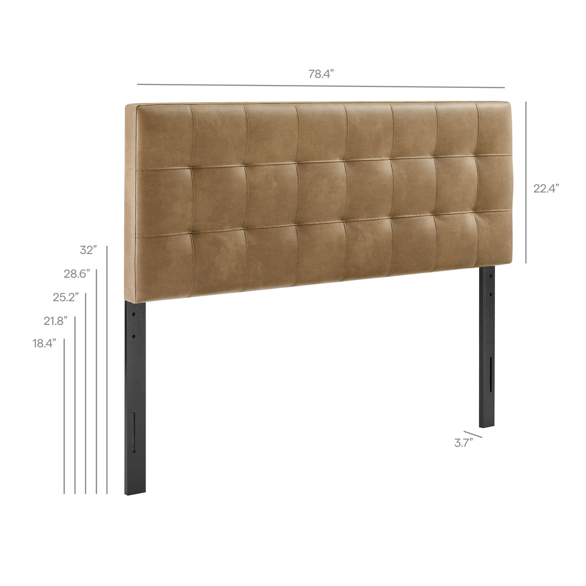 Lily Vegan Leather King Size Headboard, Toast