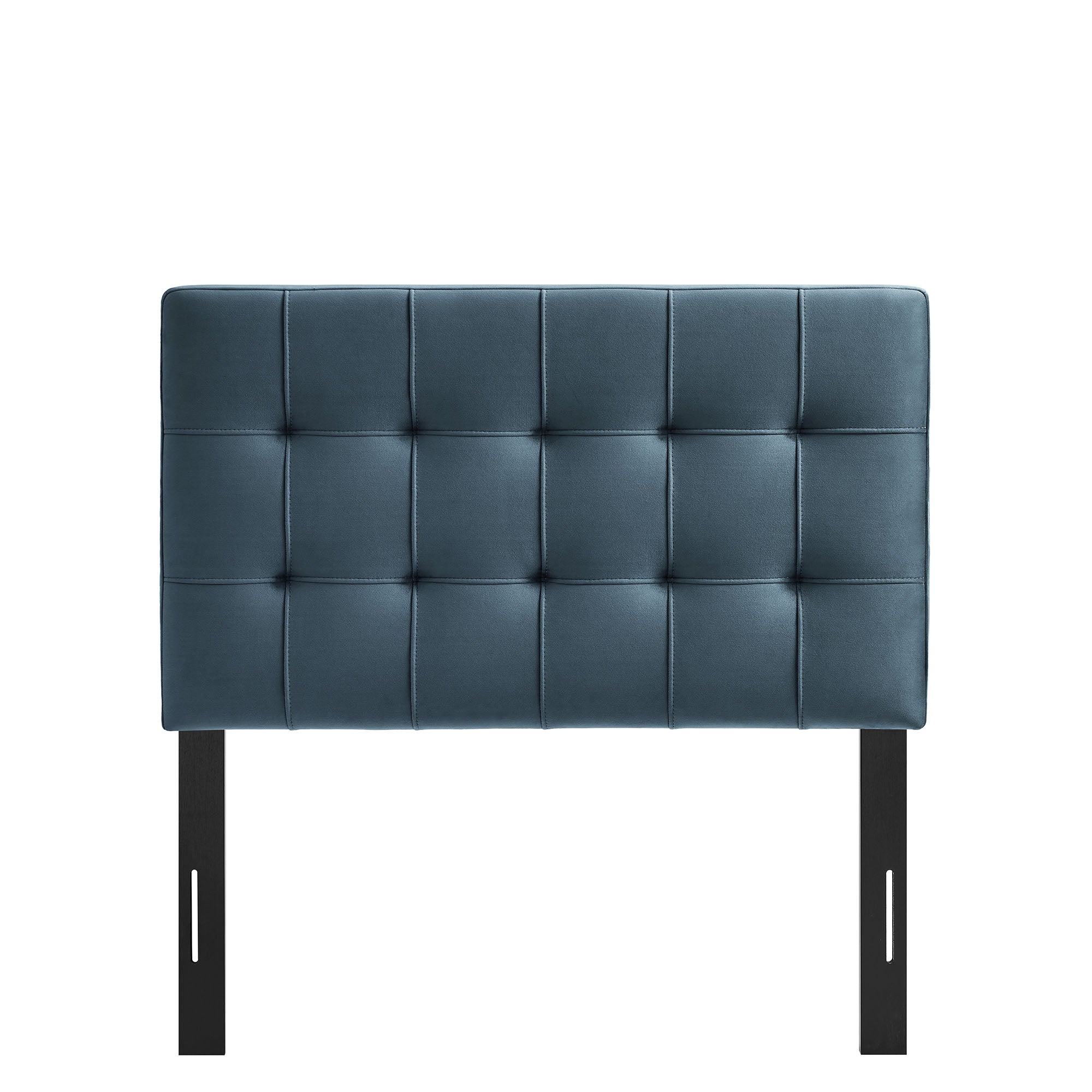 Lily Stain-Resistant Performance Velvet Twin Size Headboard, Cadet Blue