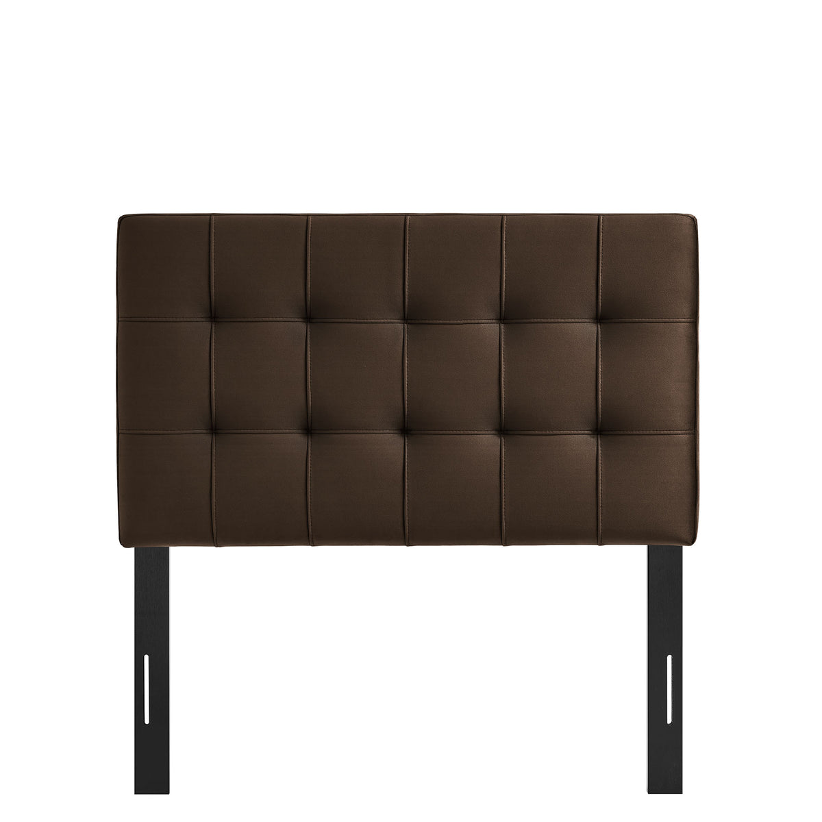 Lily Stain-Resistant Performance Velvet Twin Size Headboard, Chocolate Brown