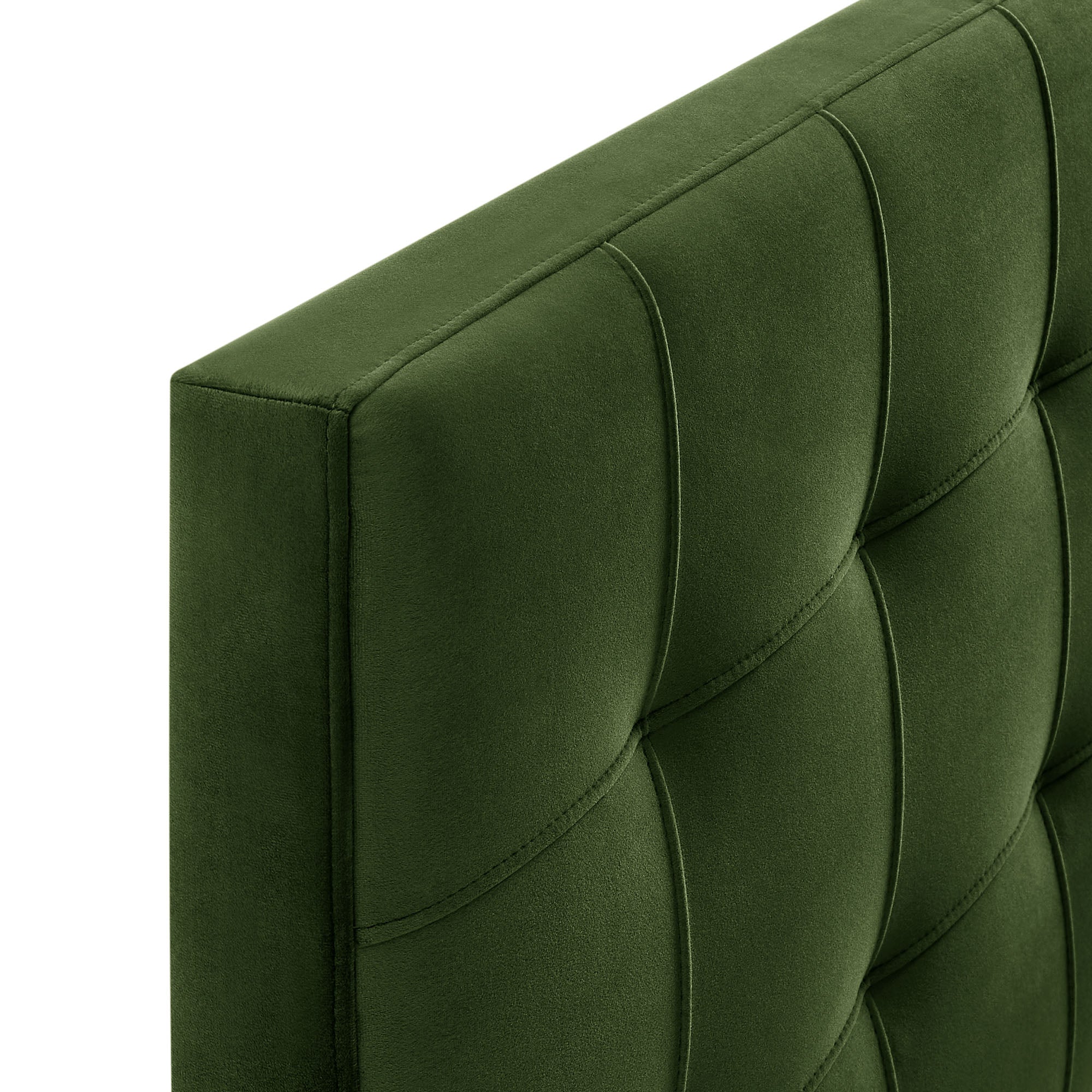 Lily Stain-Resistant Performance Velvet Twin Size Headboard, Moss Green