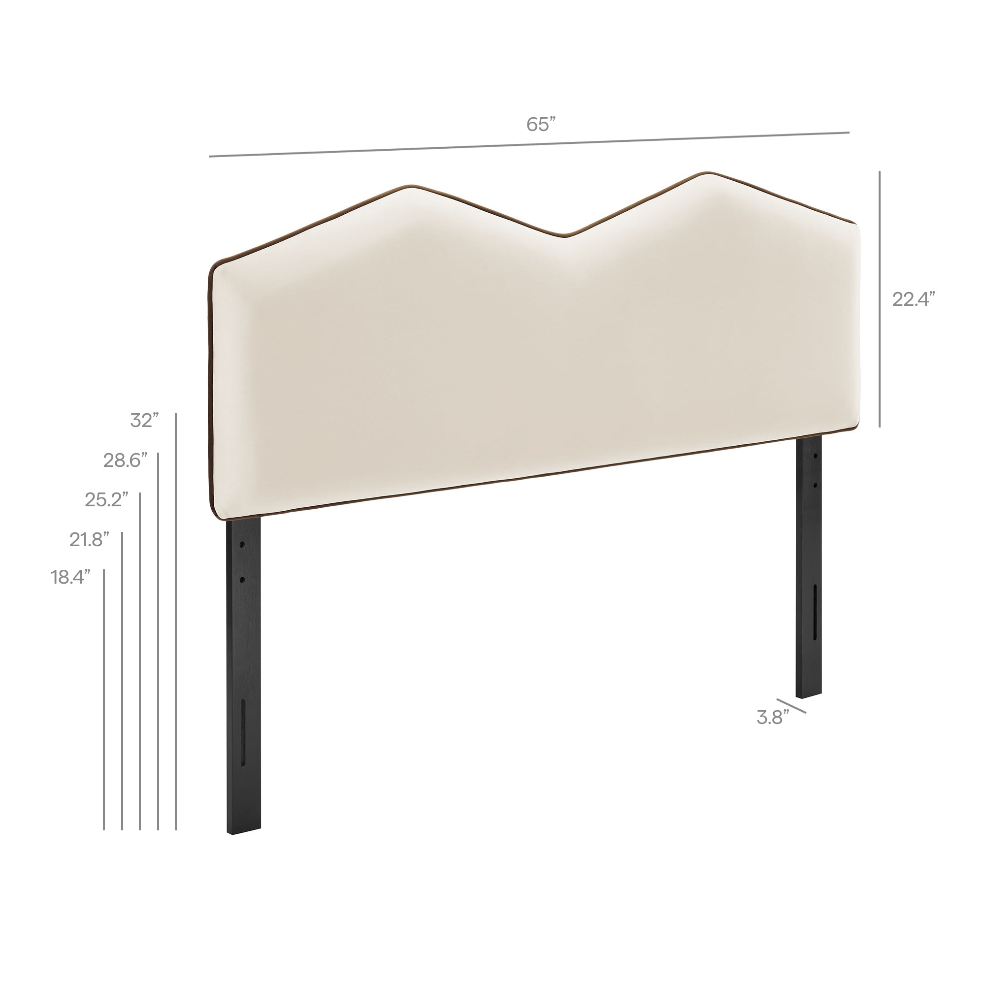 Cosette Performance Velvet Queen Size Headboard, Alabaster