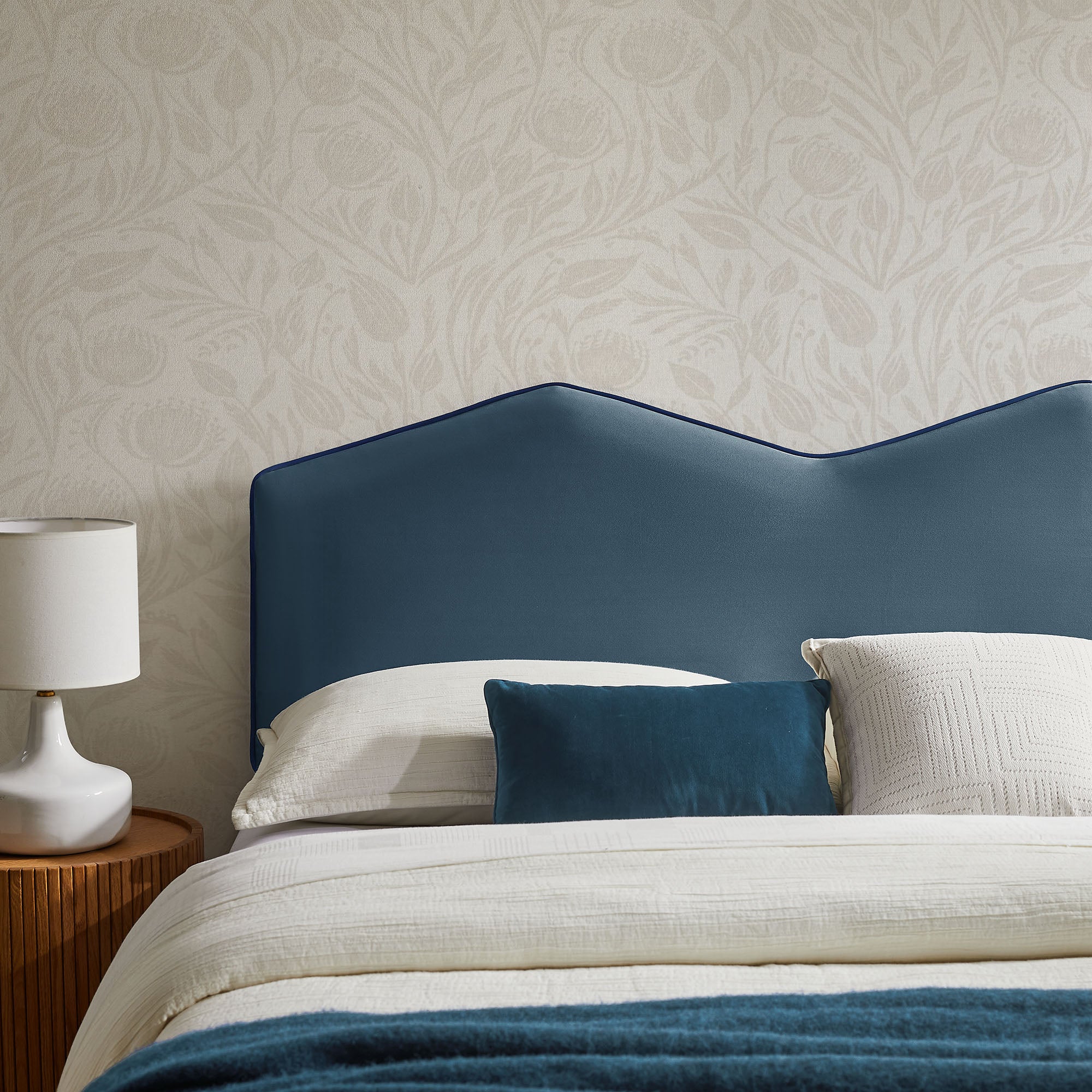 Cosette Performance Velvet King Size Headboard, Cadet Blue