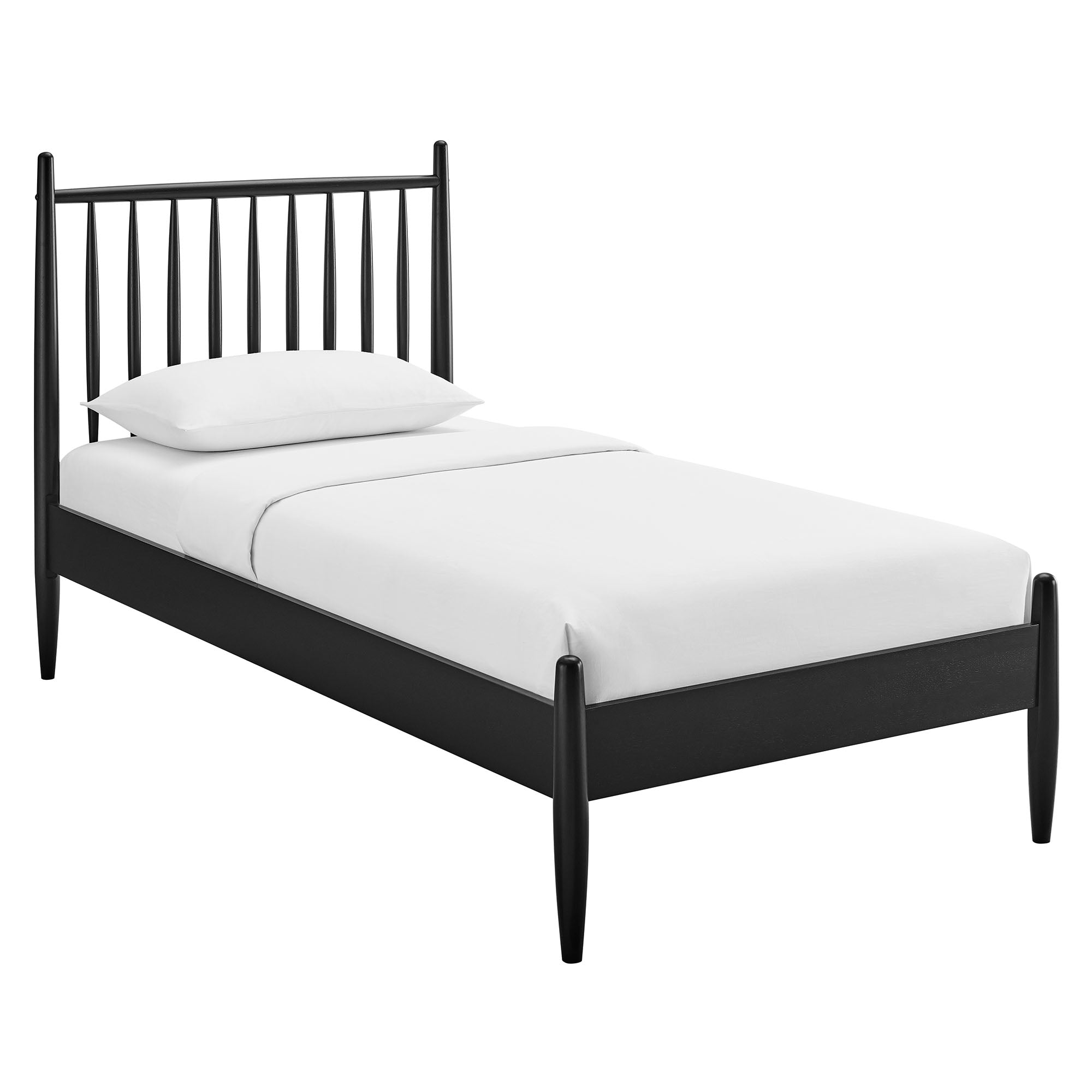 Zane Twin Size Spindle Bed Frame, Black