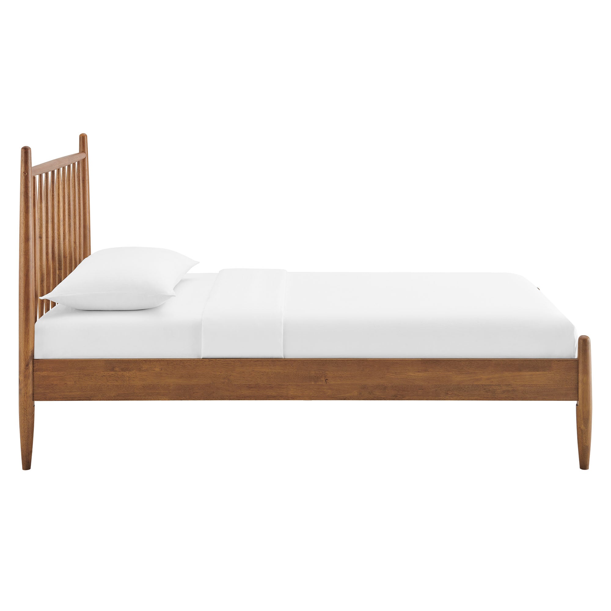 Zane Twin Size Spindle Bed Frame, Walnut