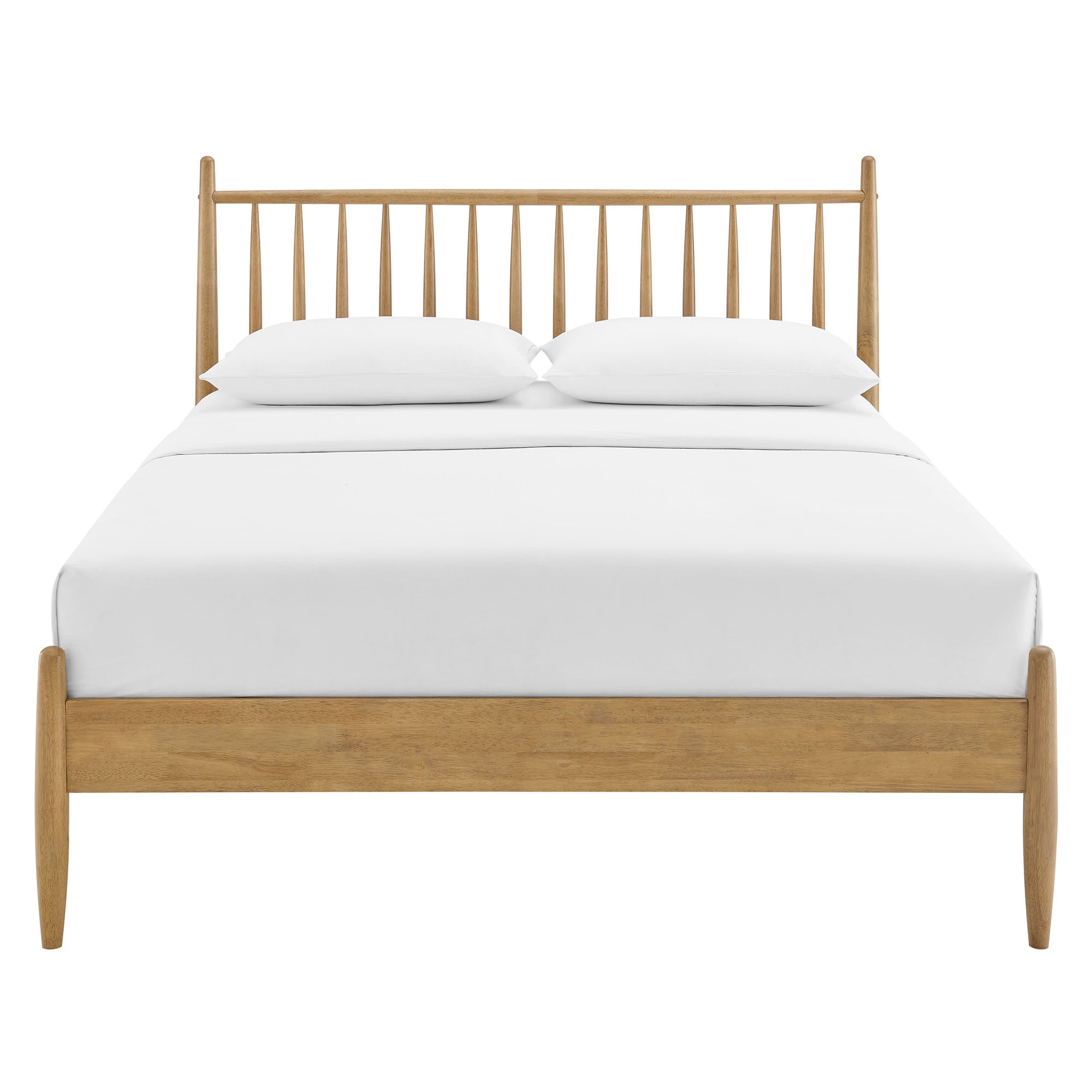 Zane Queen Size Spindle Bed, Light Oak