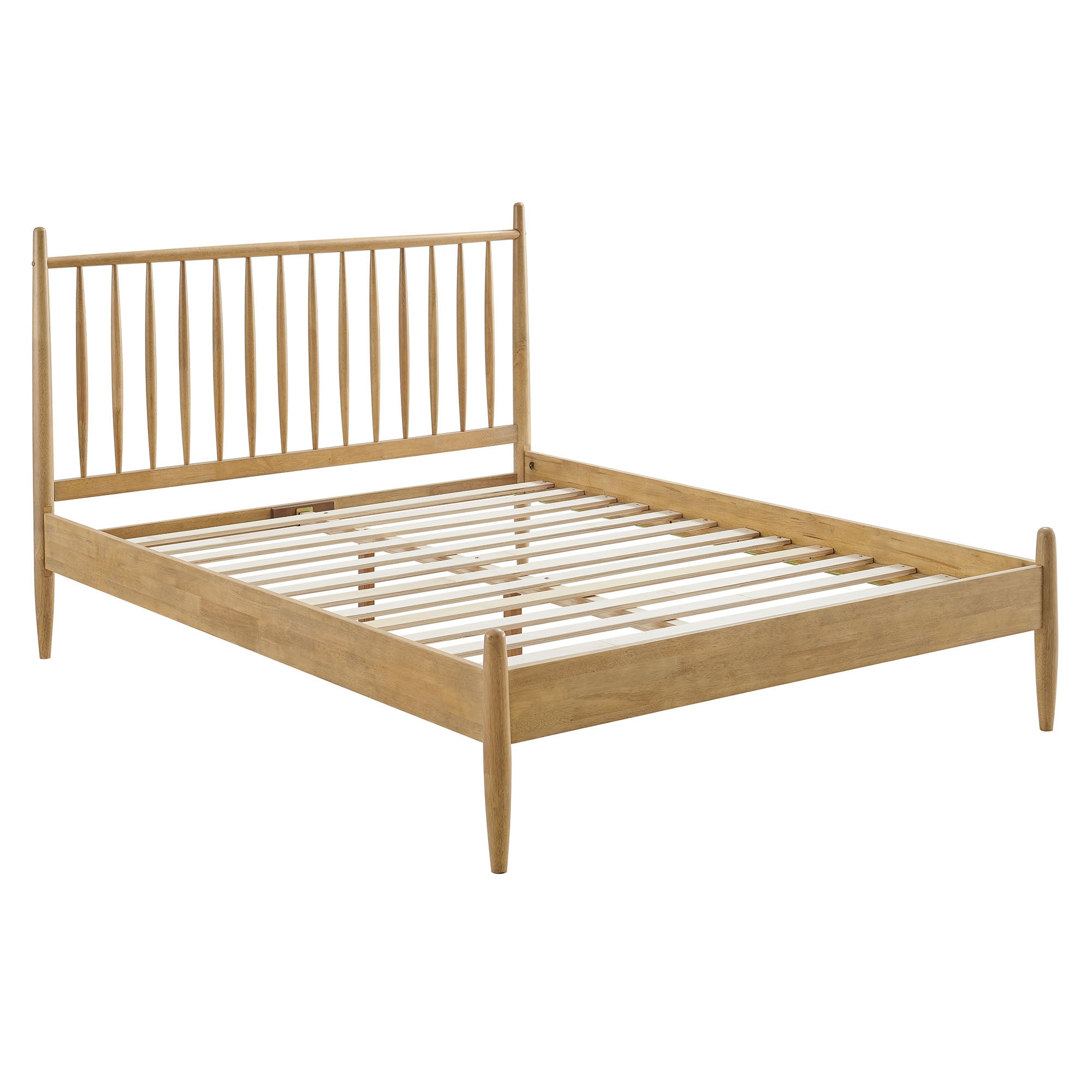 Zane King Size Spindle Bed, Light Oak