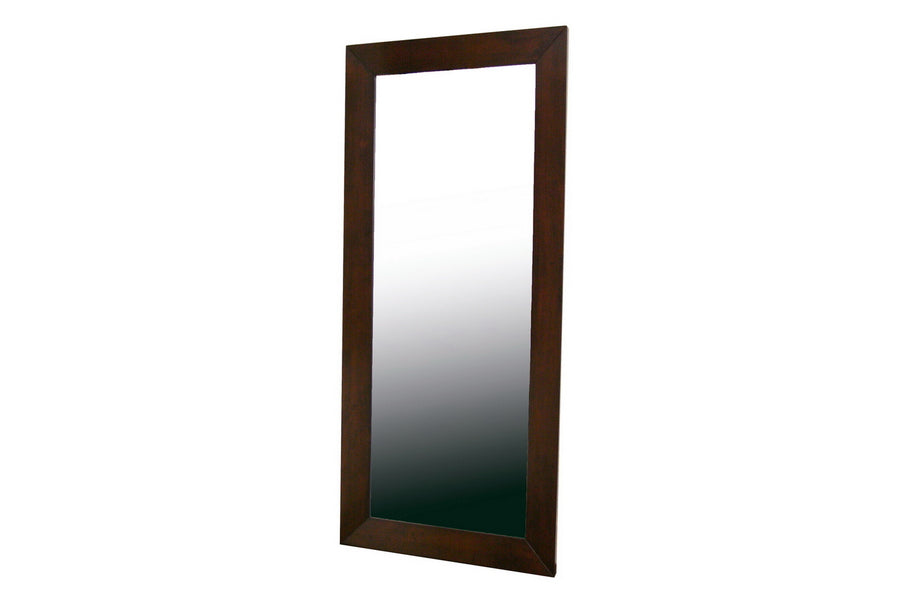 Doniea Dark Brown Wood Frame Modern Mirror - Rectangle