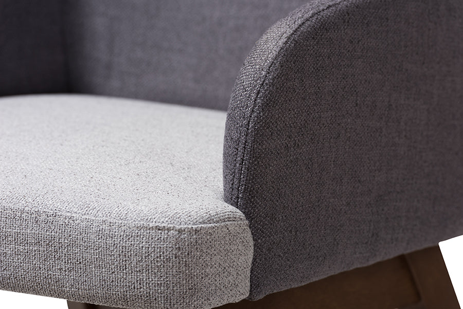Monte Mid-Century Modern Two-Tone Grey Fabric Armchair (Set of 2)