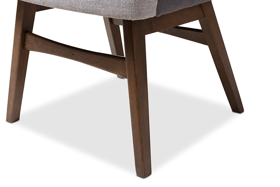 Monte Mid-Century Modern Two-Tone Grey Fabric Armchair (Set of 2)