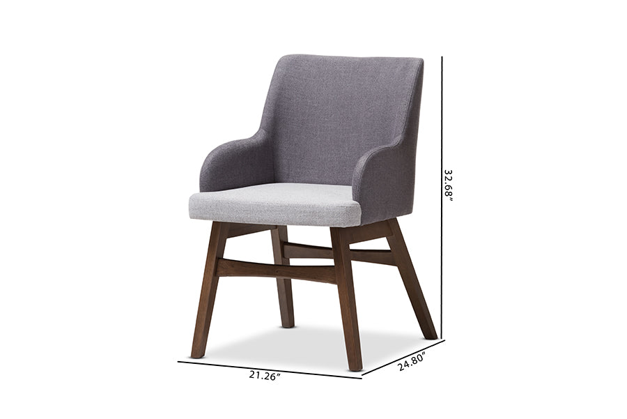 Monte Mid-Century Modern Two-Tone Grey Fabric Armchair (Set of 2)