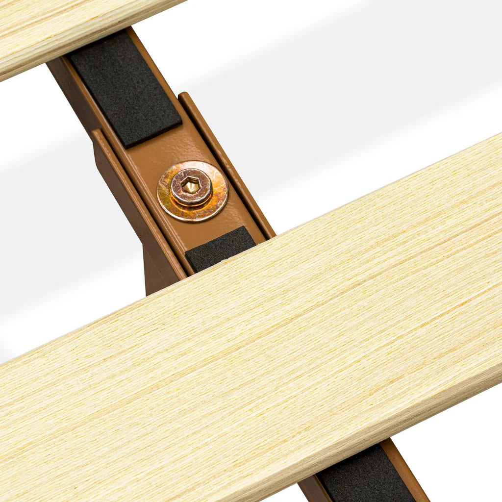 Valis East West Furniture King Size Walnut Solid Wood Platform Bed Frame – Modern Style with 6-Leg Support System